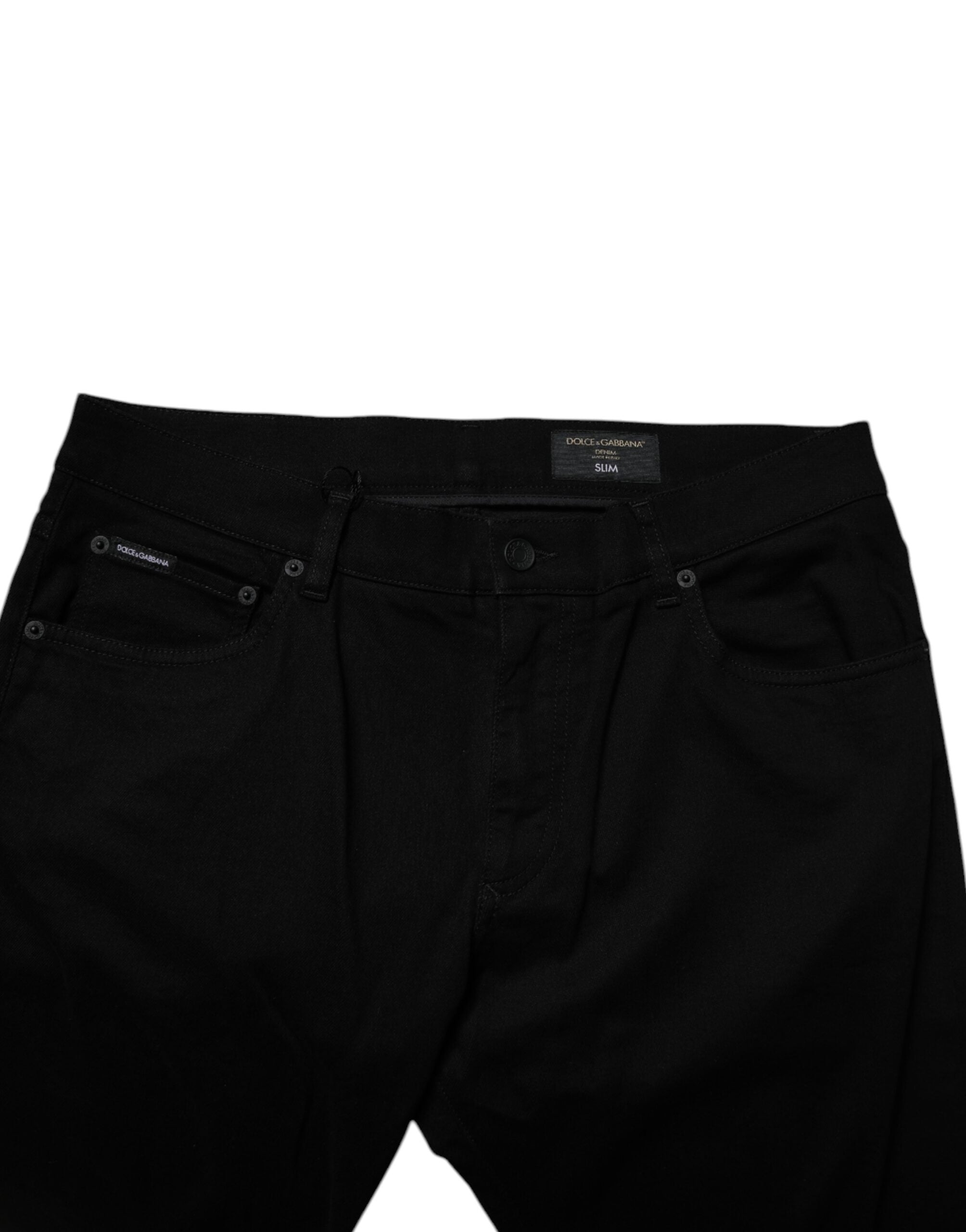 Dolce &amp; Gabbana Schwarze Slim Fit-Jeans aus Baumwollstretch für Herren