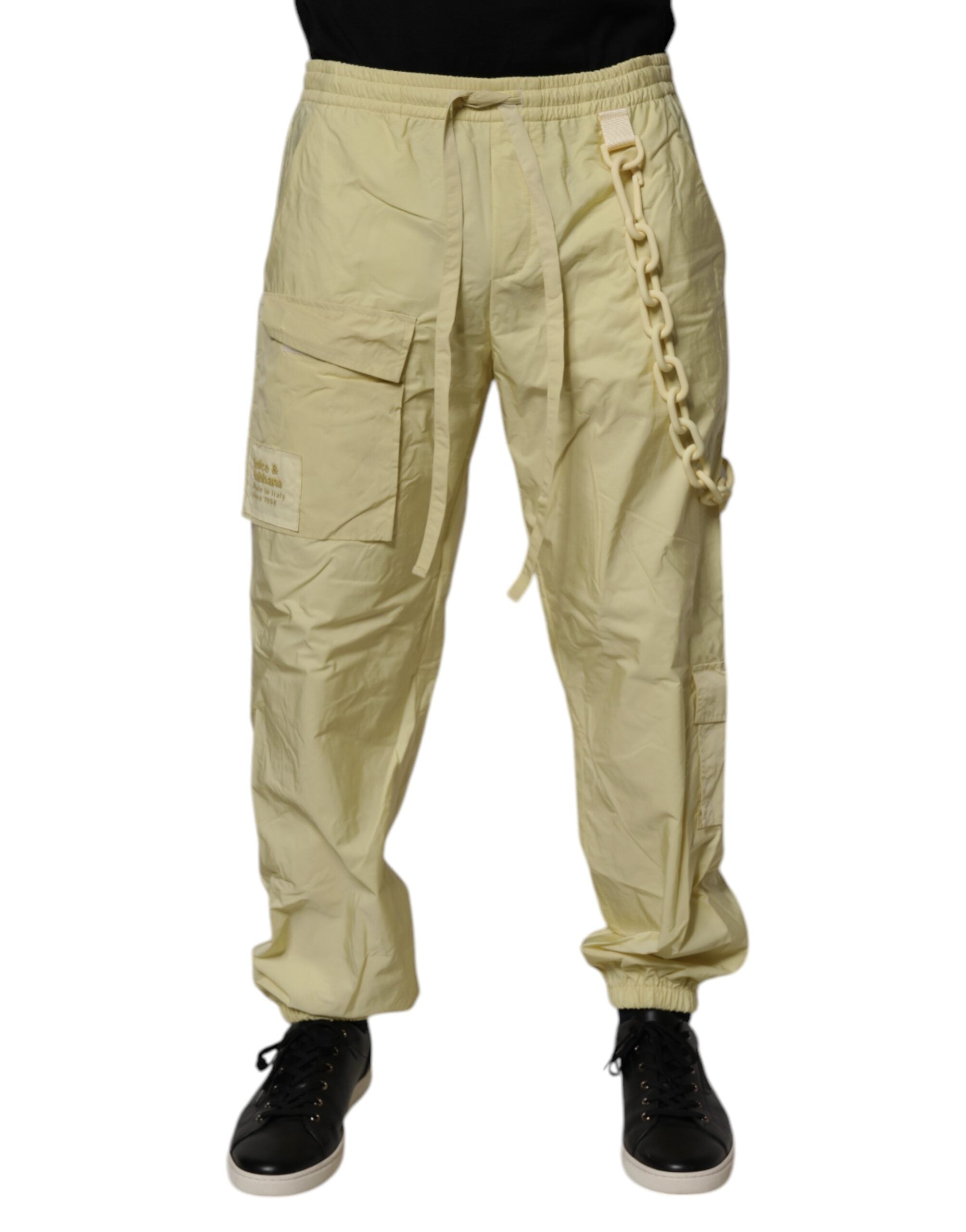 Dolce &amp; Gabbana Gelbe Cargo-Jogginghose aus Nylon für Herren