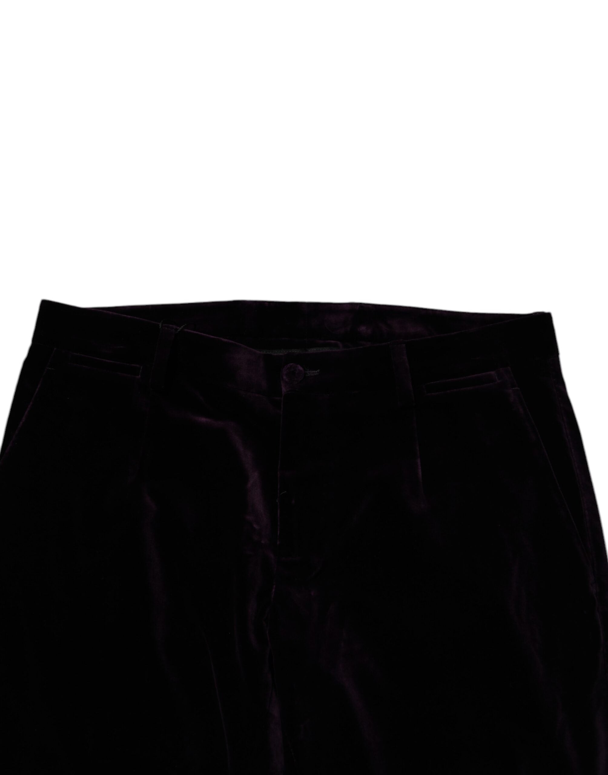Dolce &amp; Gabbana Violette Samt-Baumwoll-Herren-Anzughose