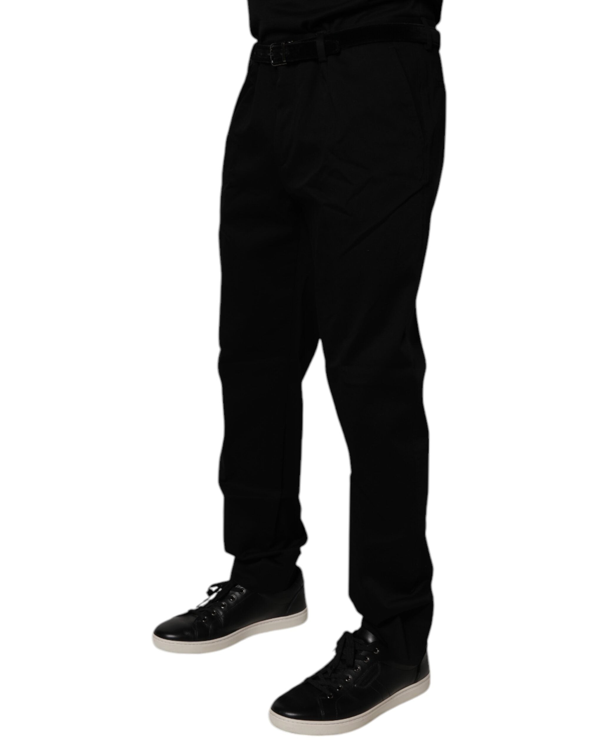 Dolce &amp; Gabbana Schwarze Herren-Enge-Hose aus Baumwolle