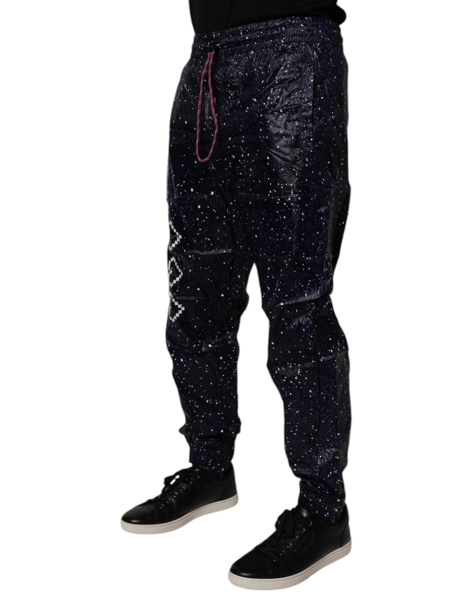 Dolce &amp; Gabbana Dunkelblaue Jogginghose aus Baumwolle mit DG-Game-Print