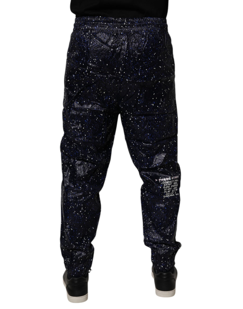 Dolce &amp; Gabbana Dunkelblaue Jogginghose aus Baumwolle mit DG-Game-Print