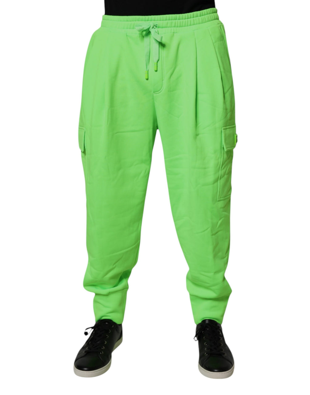 Dolce &amp; Gabbana Neongrüne Cargo-Jogginghose für Herren