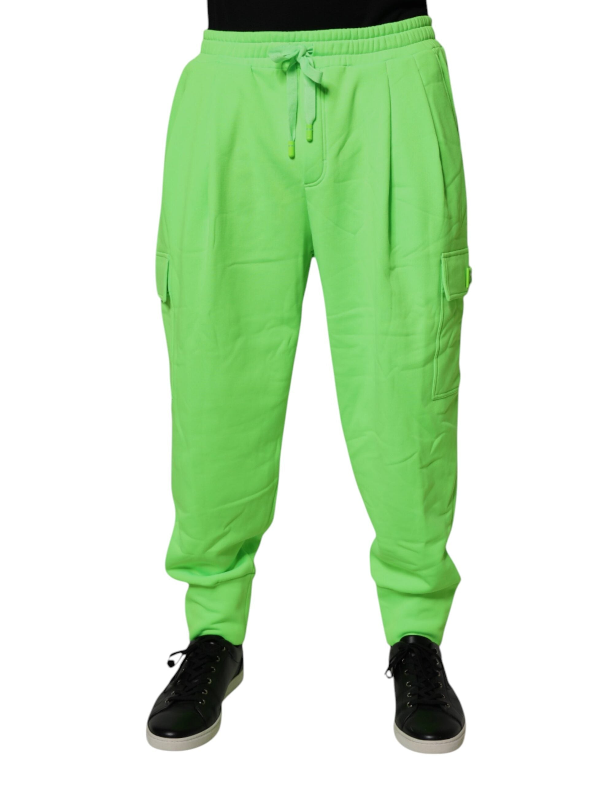 Dolce &amp; Gabbana Neongrüne Cargo-Jogginghose für Herren