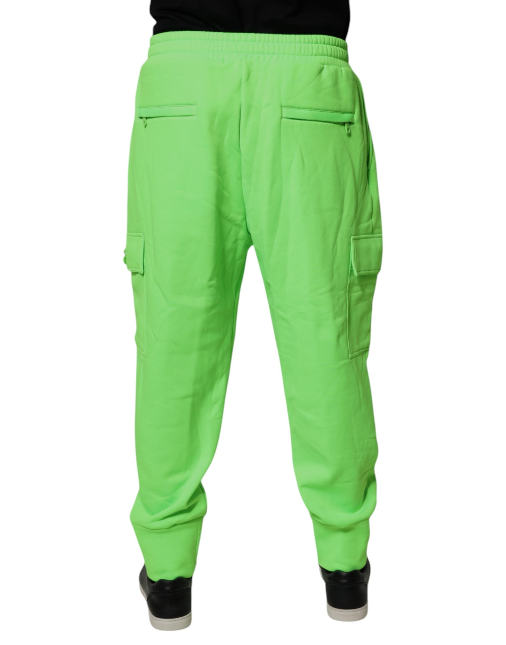 Dolce &amp; Gabbana Neongrüne Cargo-Jogginghose für Herren