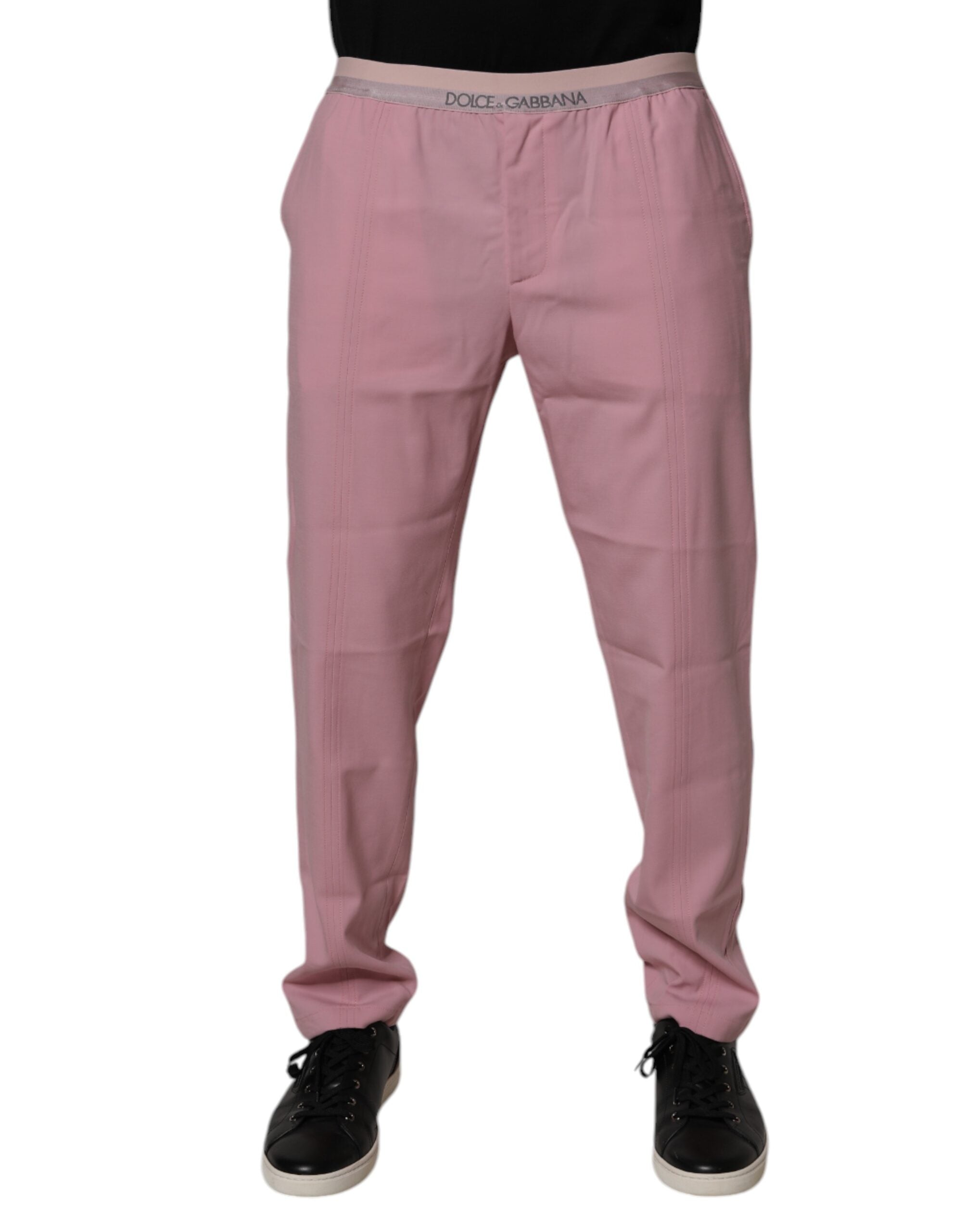 Dolce &amp; Gabbana, Rosa Chinohose aus Baumwollstretch