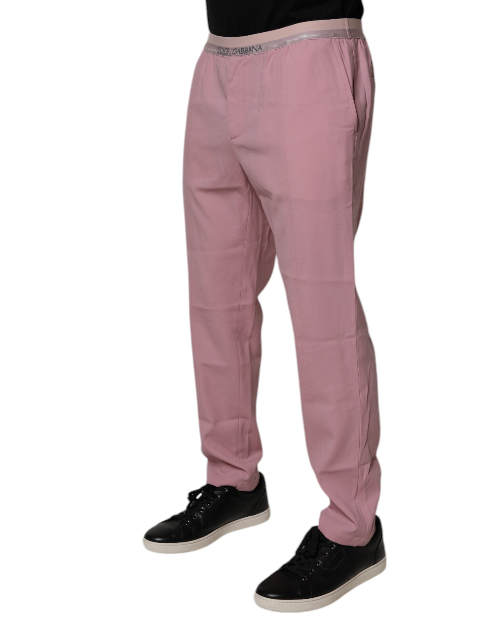 Dolce &amp; Gabbana, Rosa Chinohose aus Baumwollstretch