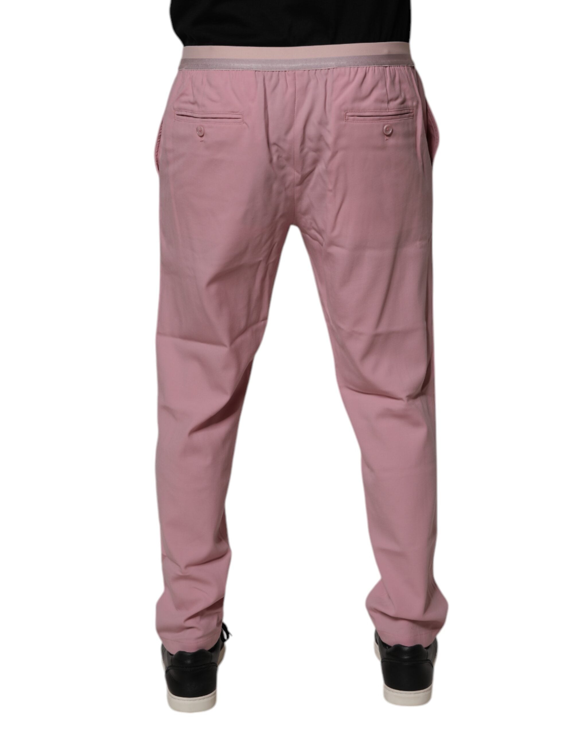 Dolce &amp; Gabbana, Rosa Chinohose aus Baumwollstretch