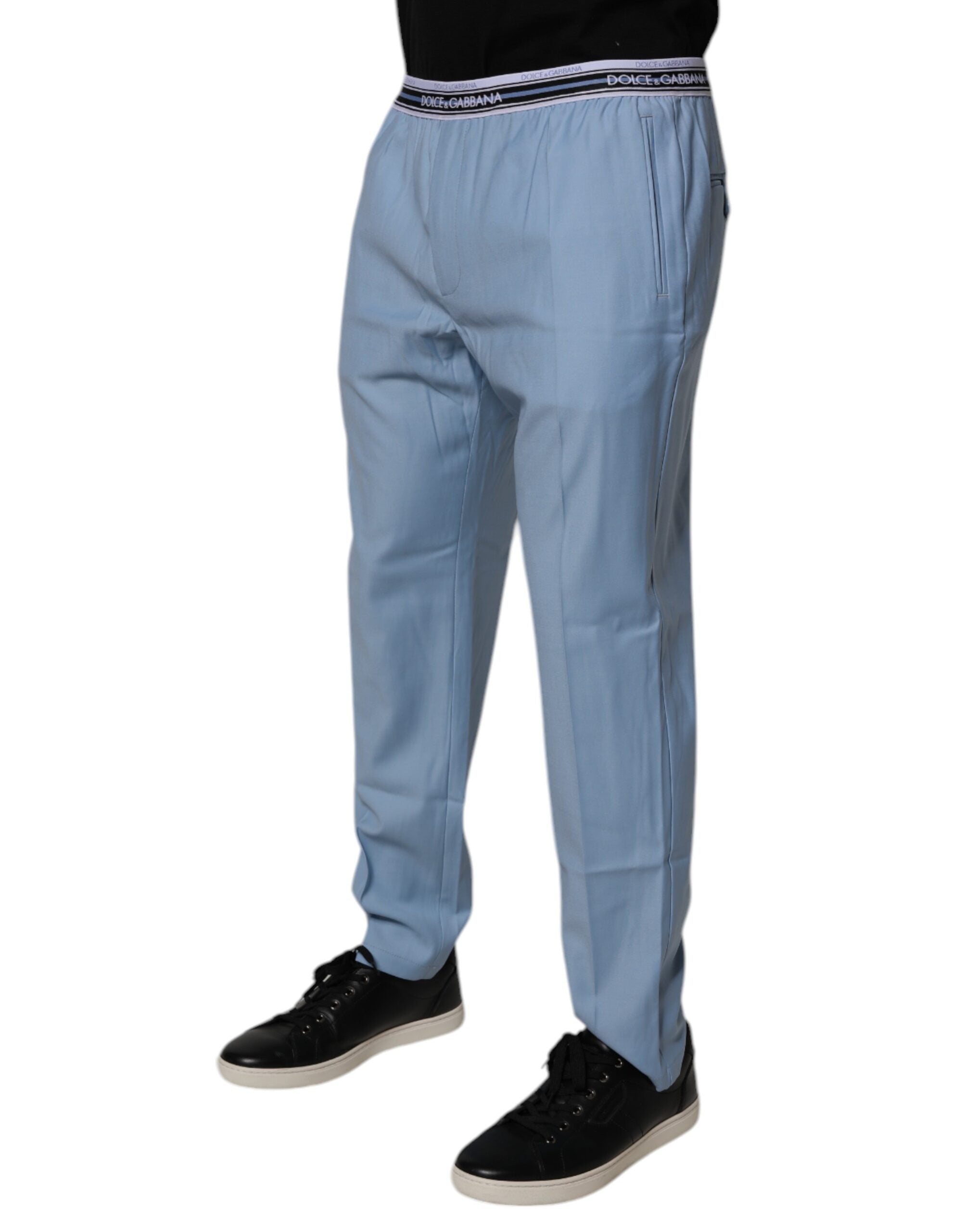 Dolce &amp; Gabbana, Blaue Chinohose aus Baumwollstretch