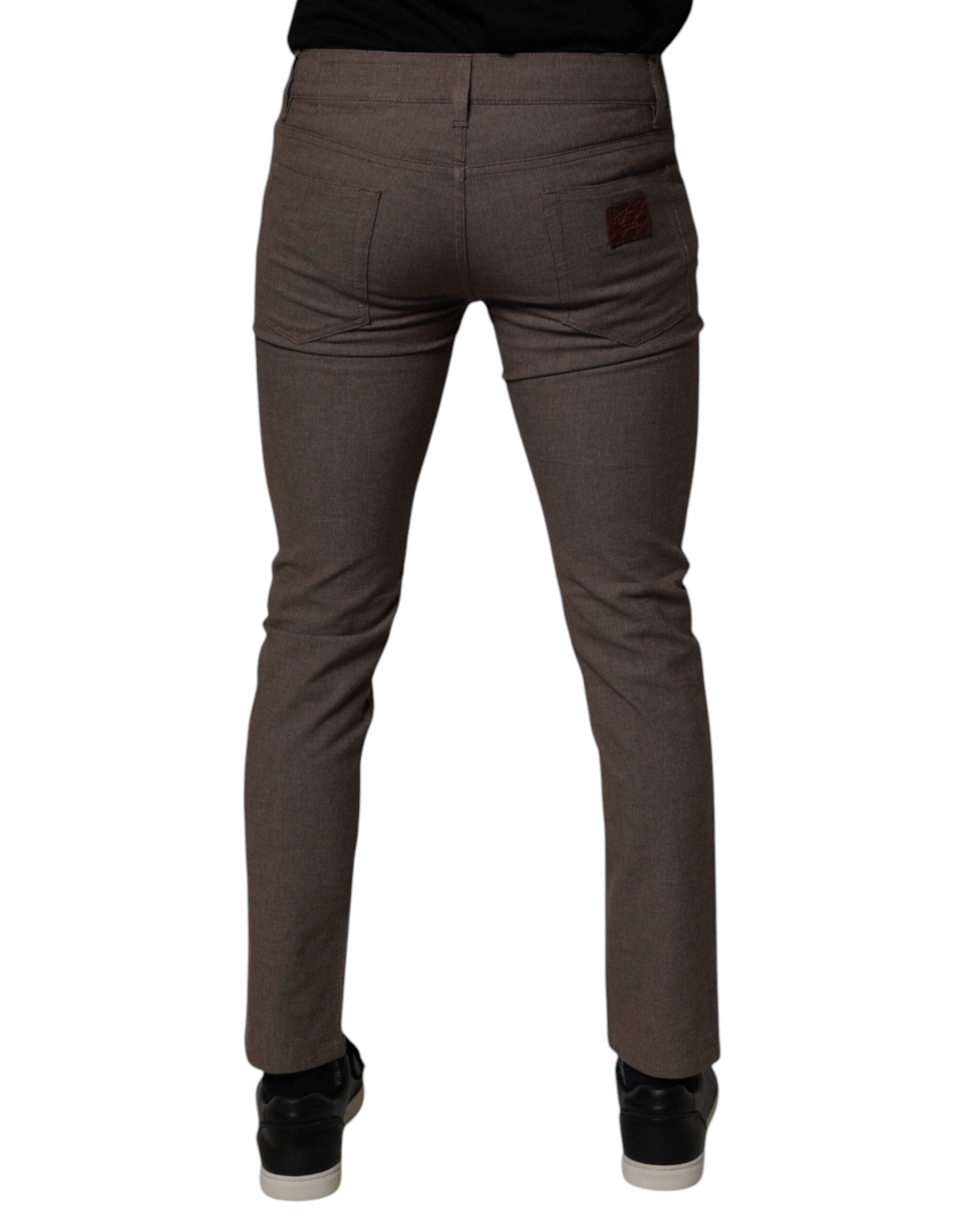 Dolce &amp; Gabbana – Braune Chinohose aus Baumwollstretch