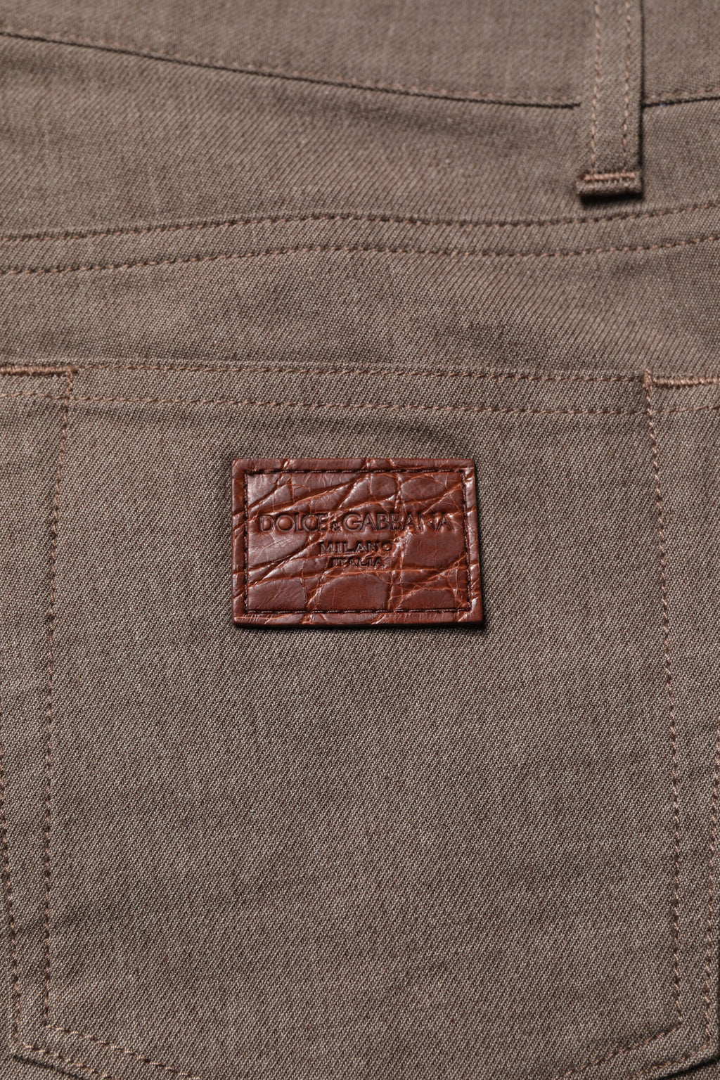 Dolce &amp; Gabbana – Braune Chinohose aus Baumwollstretch