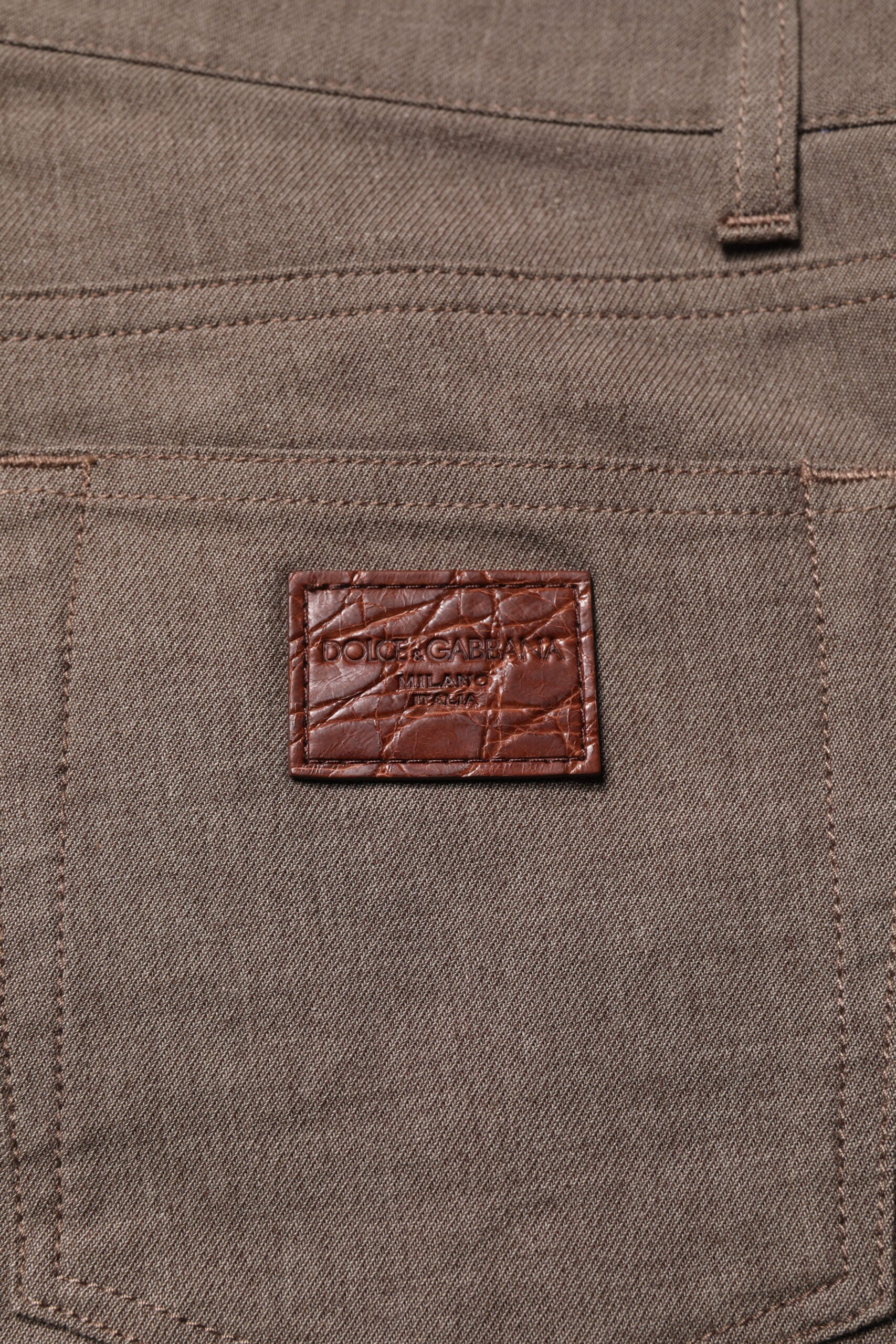 Dolce &amp; Gabbana – Braune Chinohose aus Baumwollstretch