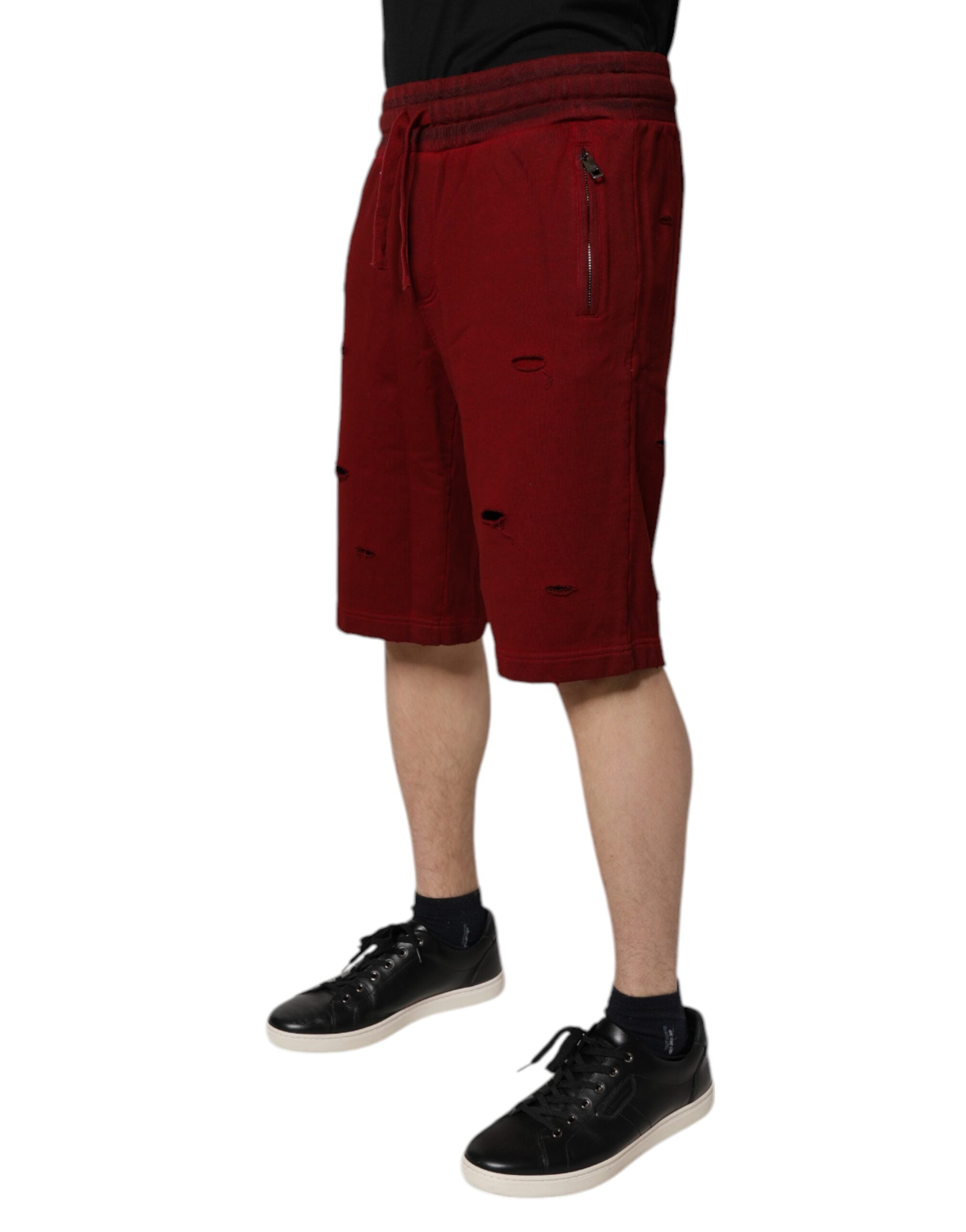 Short bermuda style déchiré marron Dolce &amp; Gabbana