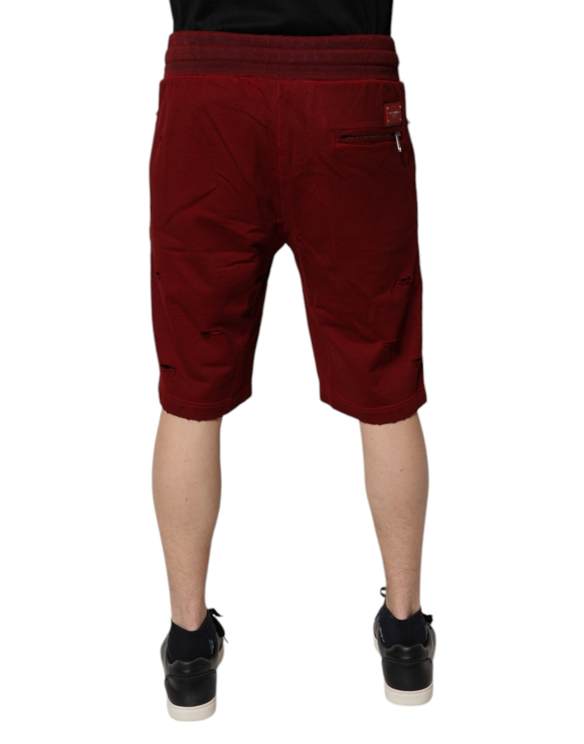 Short bermuda style déchiré marron Dolce &amp; Gabbana