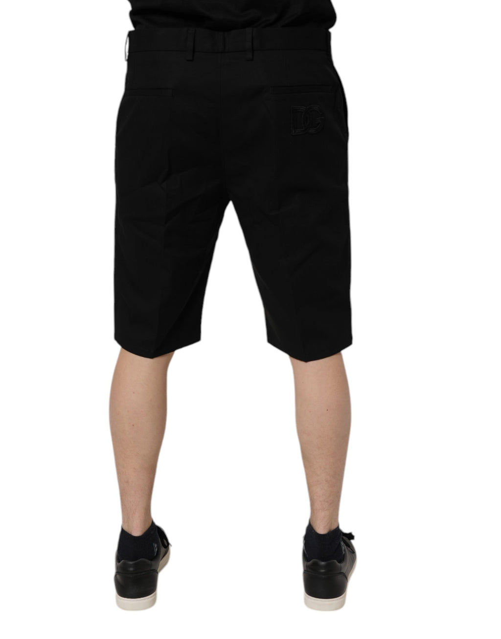 Bermuda taille moyenne en coton stretch noir Dolce &amp; Gabbana