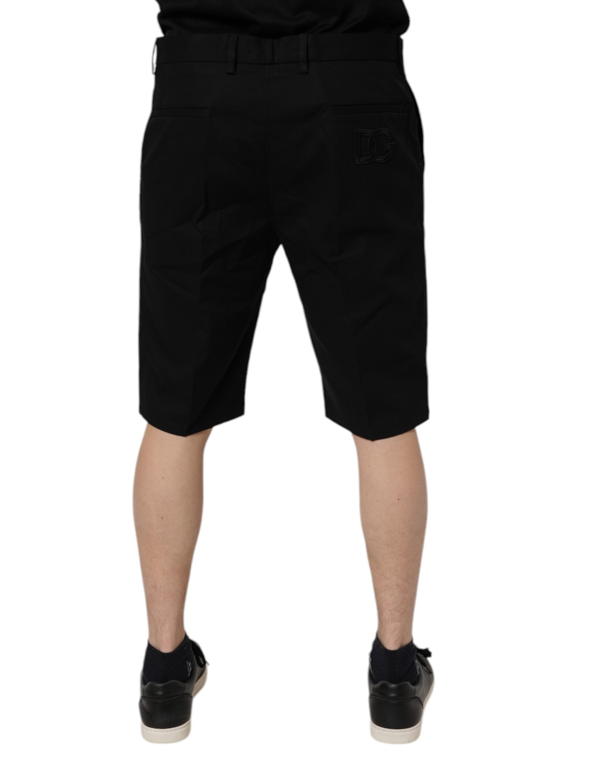 Bermuda taille moyenne en coton stretch noir Dolce &amp; Gabbana