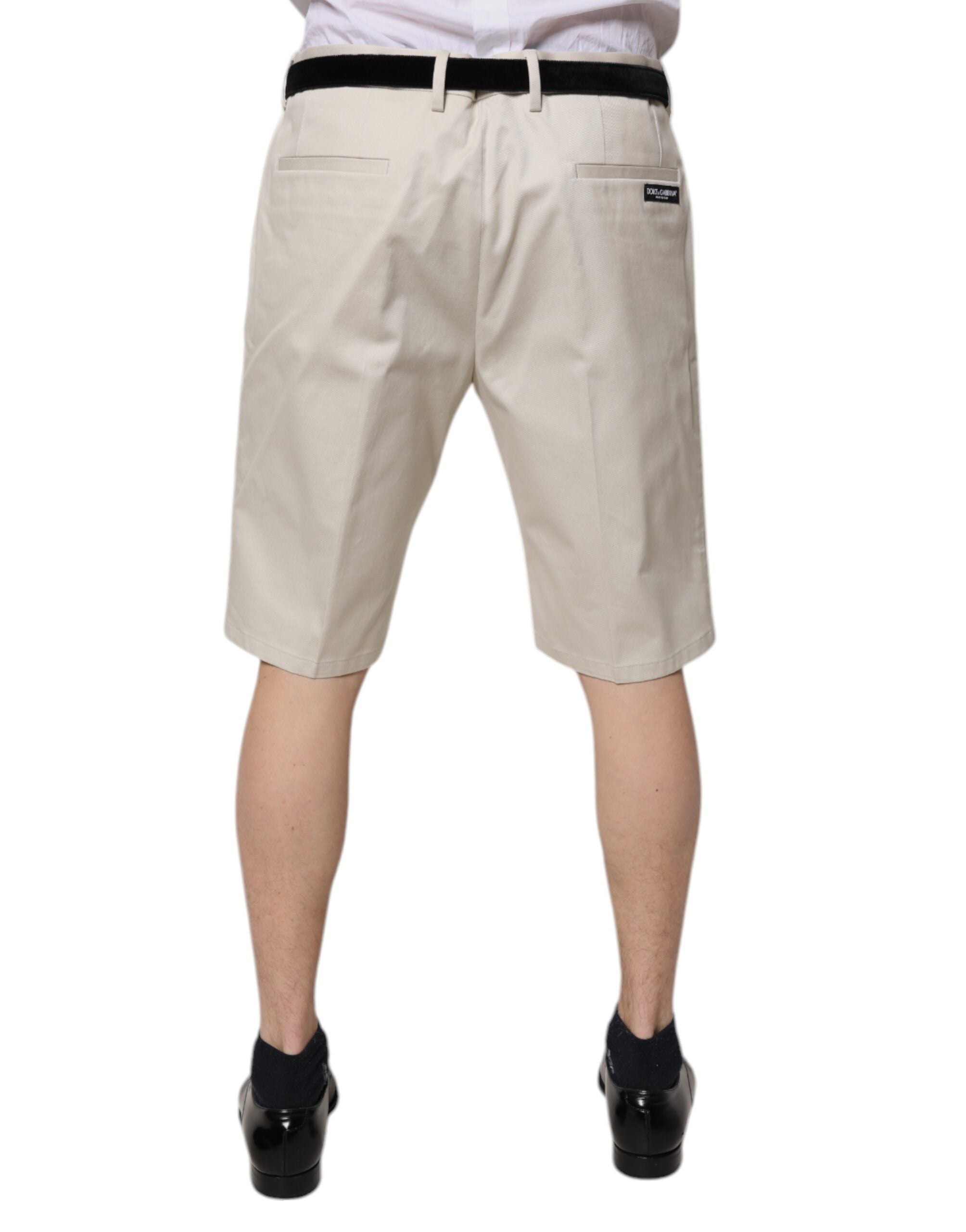 Bermuda taille moyenne en coton stretch beige Dolce &amp; Gabbana