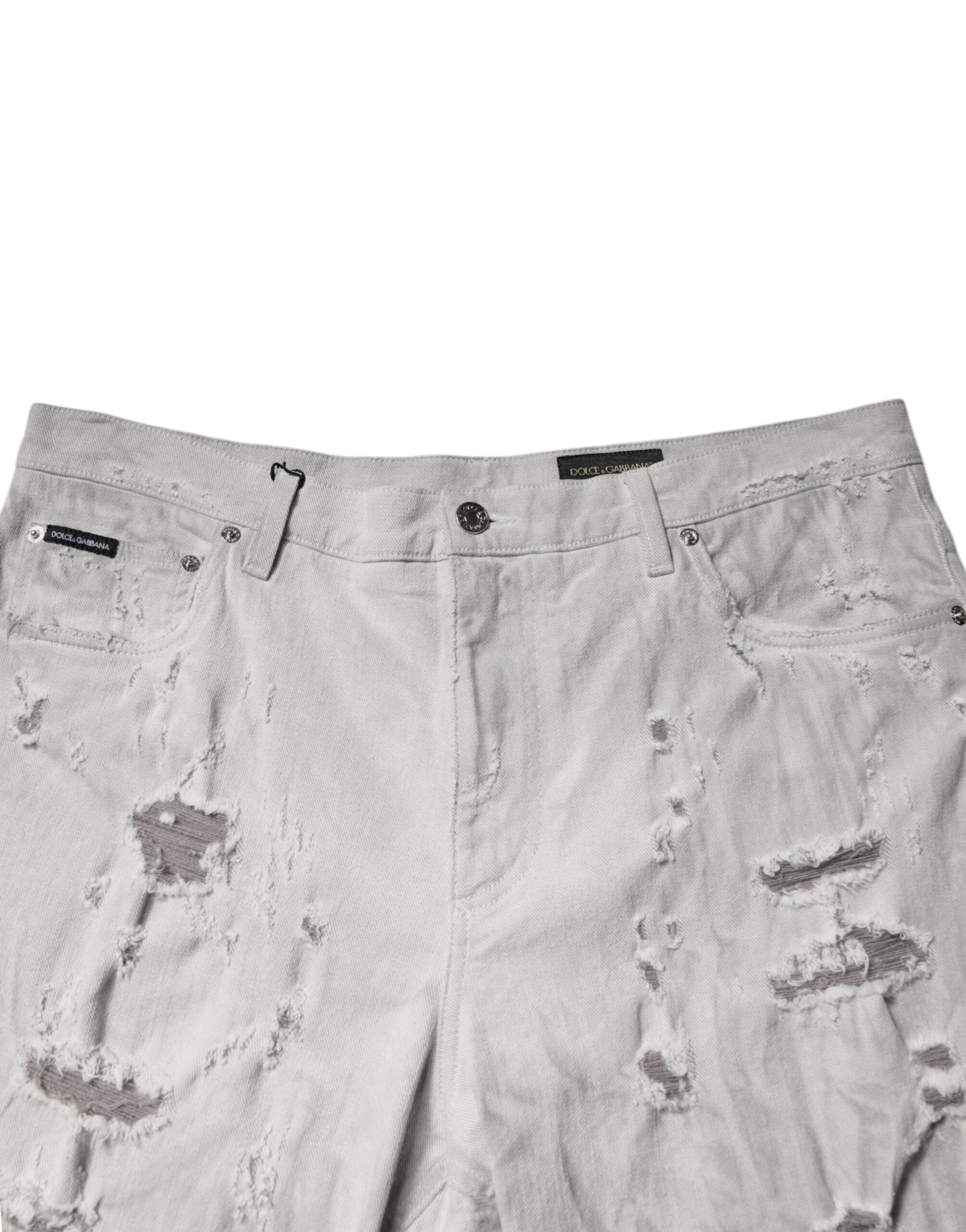 Bermuda en denim gris clair délavé Dolce &amp; Gabbana pour homme