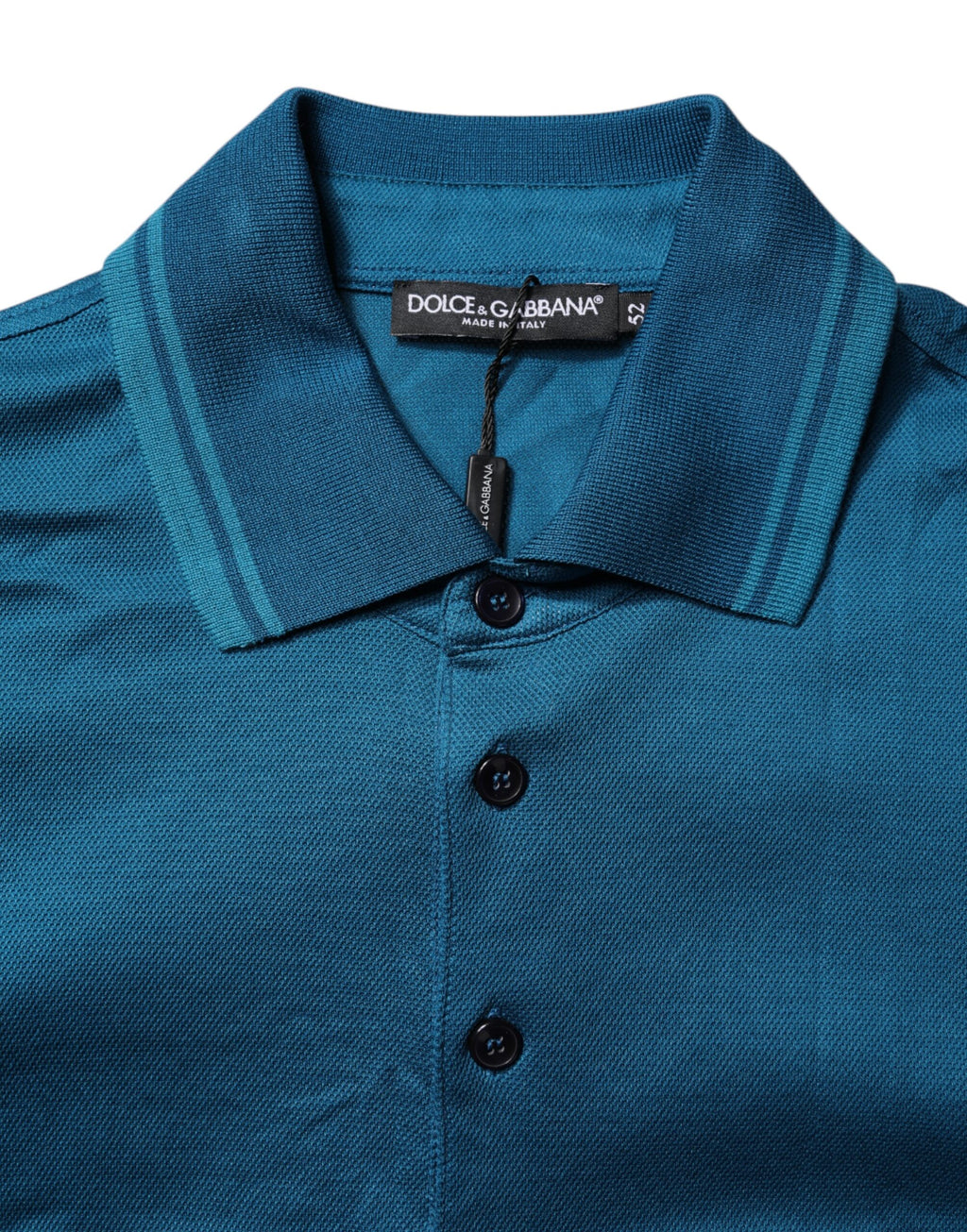 Polo Dolce &amp; Gabbana en coton bleu avec logo pour homme
