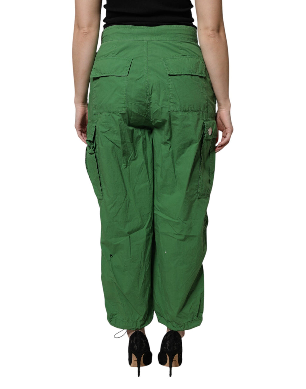 Pantalon cargo taille haute en coton vert Dolce &amp; Gabbana