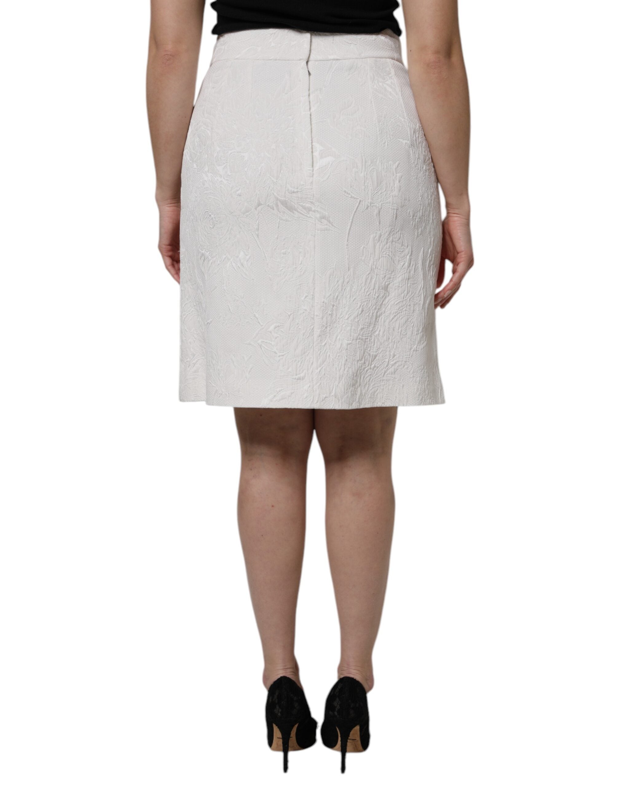 Jupe crayon blanche taille haute longueur genou Dolce &amp; Gabbana