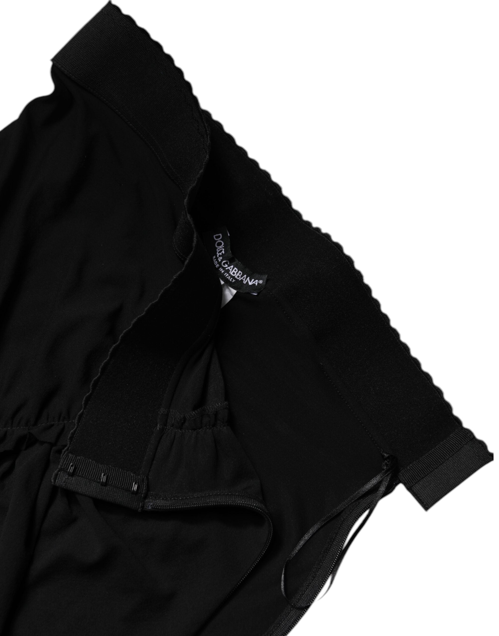 Jupe mi-longue taille haute noire à coupe sirène Dolce &amp; Gabbana