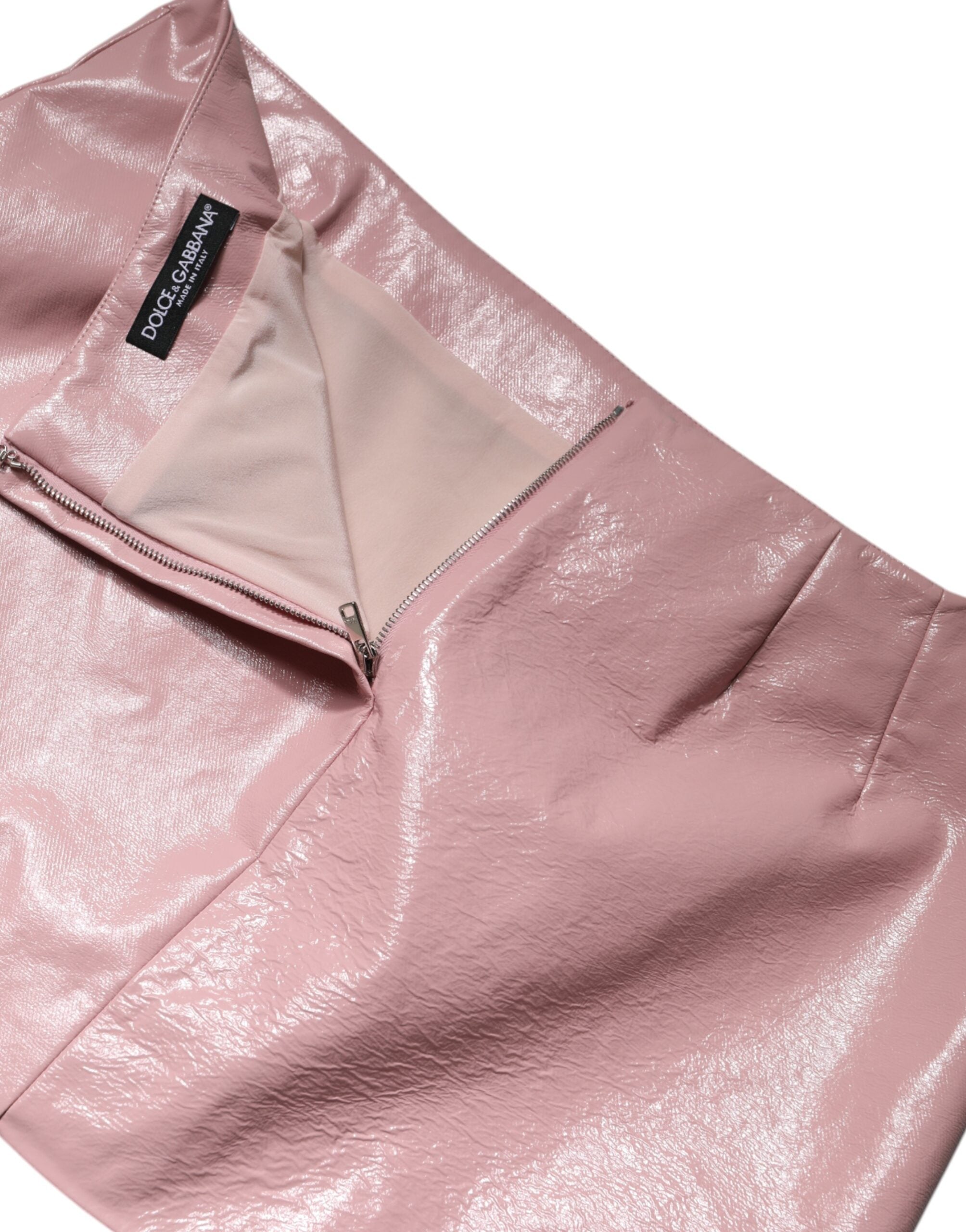 Mini-jupe taille haute en coton rose brillant Dolce &amp; Gabbana