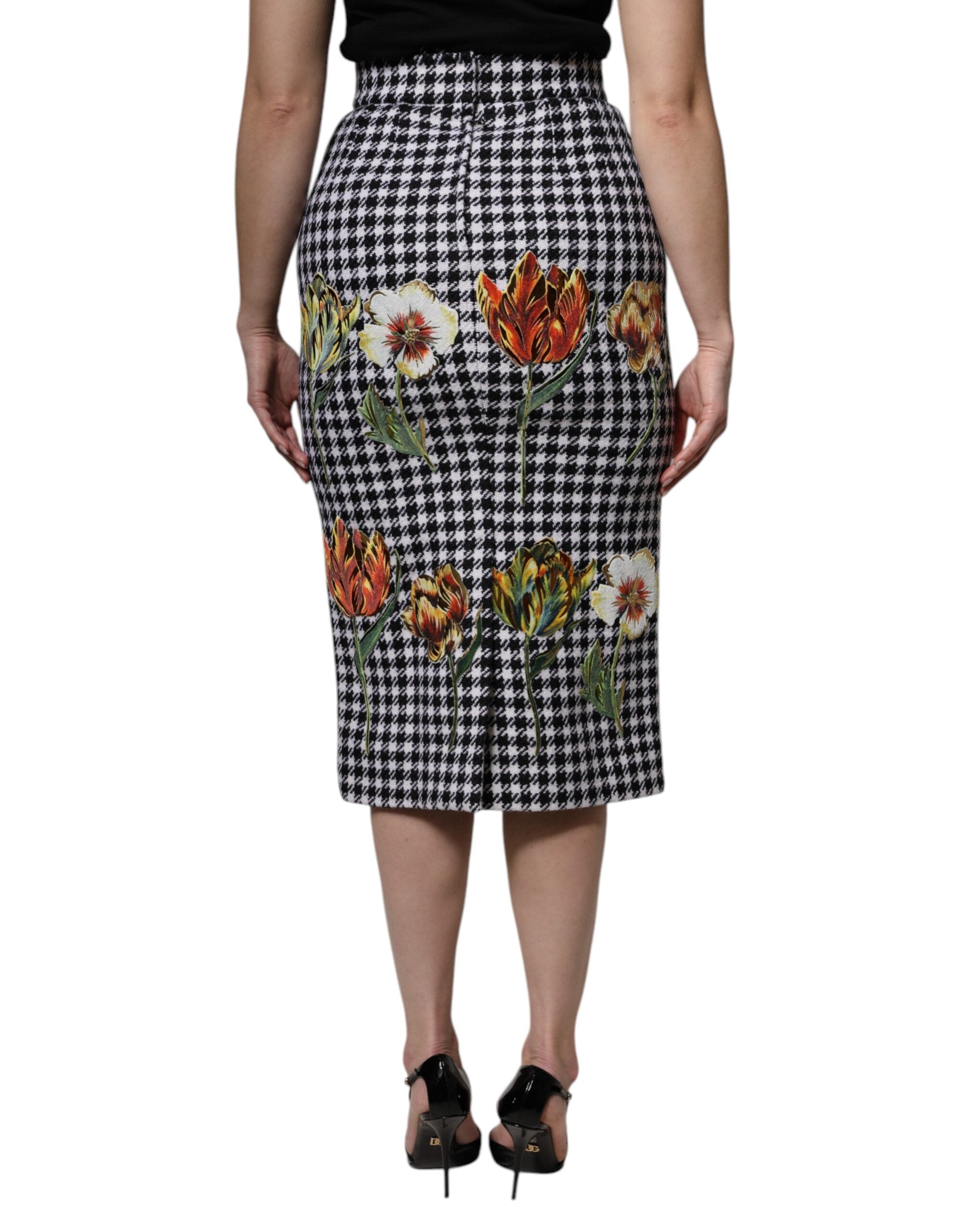 Jupe crayon taille haute à imprimé floral multicolore Dolce &amp; Gabbana
