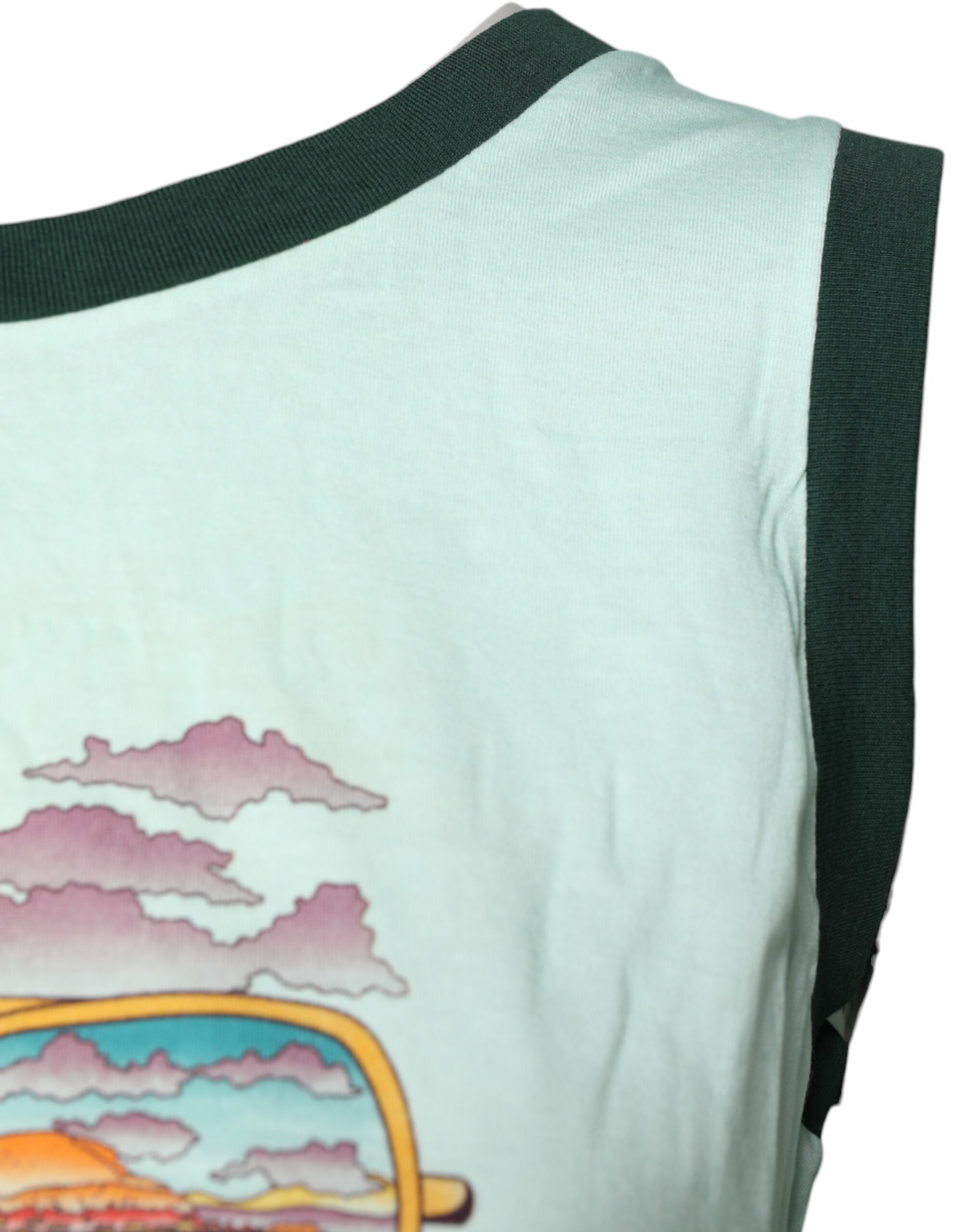 T-shirt sans manches à imprimé graphique vert clair Dolce &amp; Gabbana