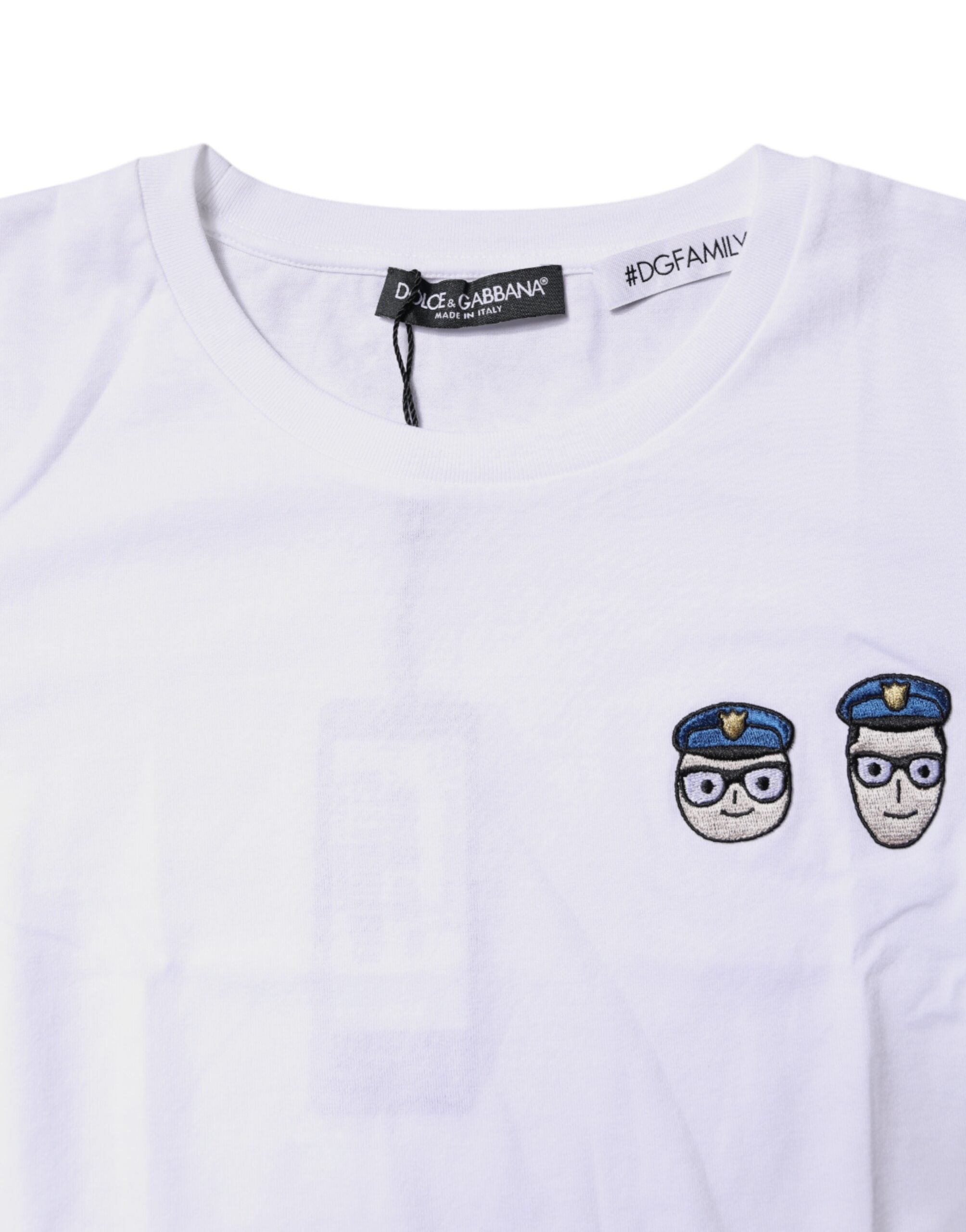 T-shirt ras du cou en coton blanc Dolce &amp; Gabbana #DGFamily