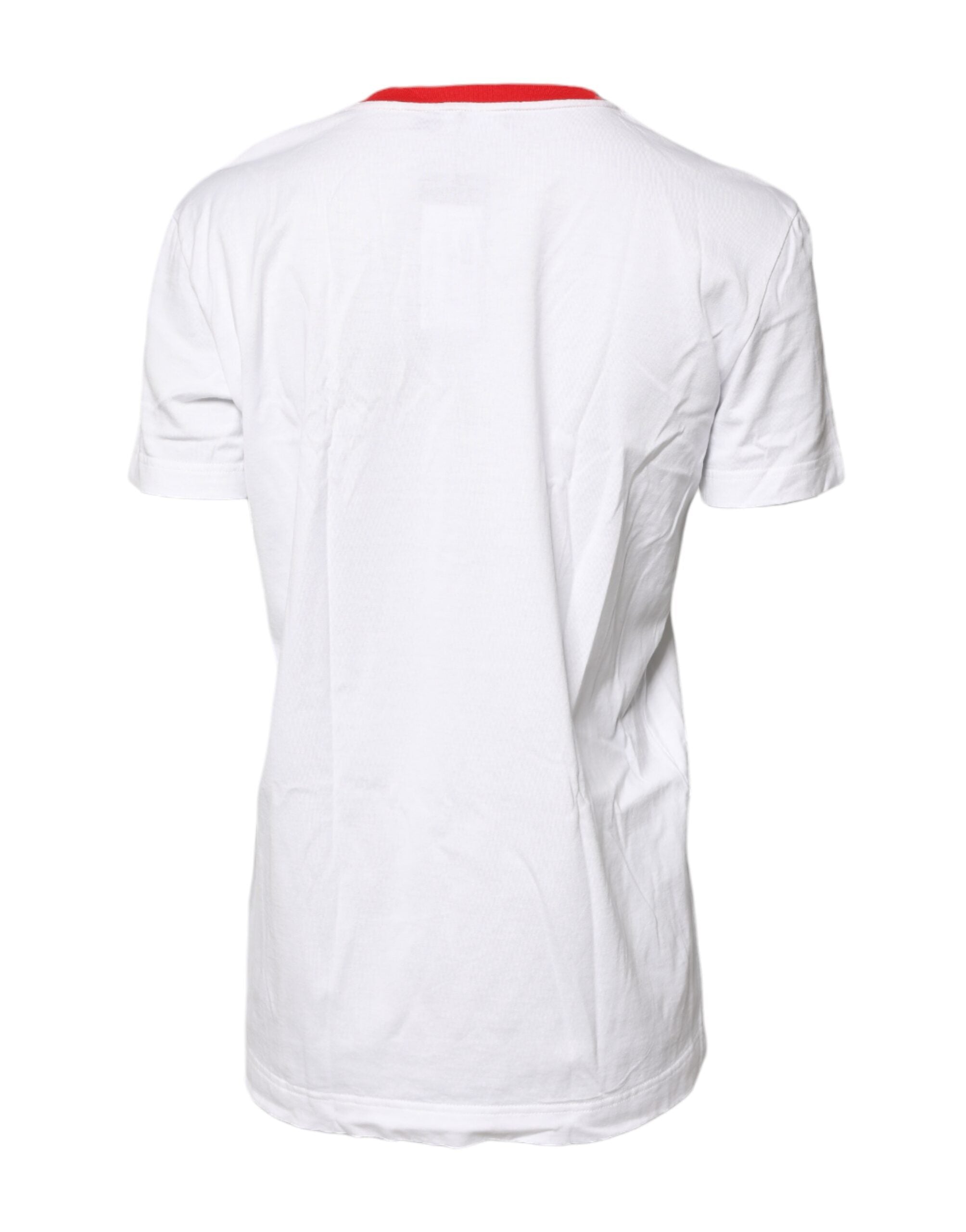 T-shirt ras du cou en coton blanc à imprimé graphique Dolce &amp; Gabbana