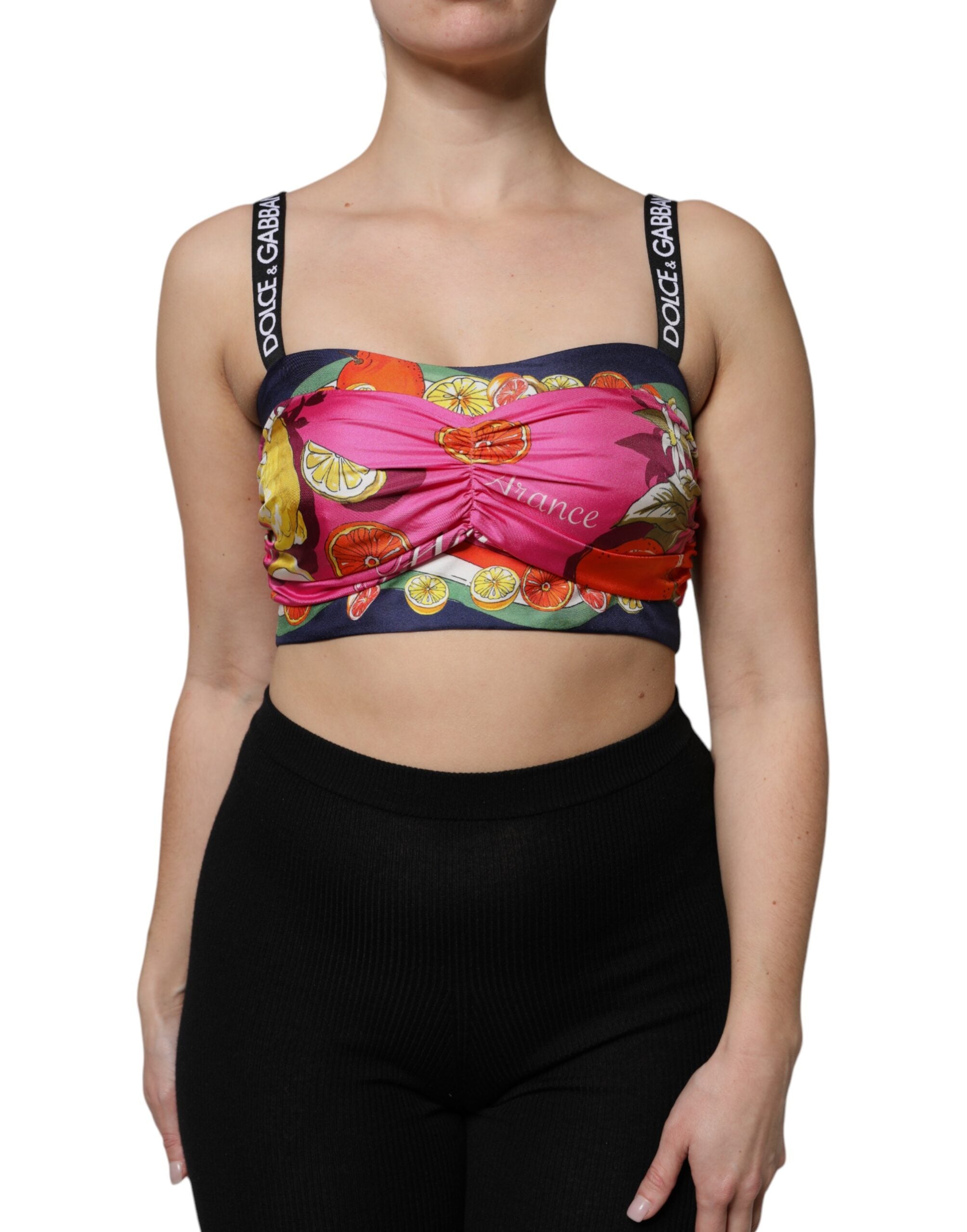 Dolce &amp; Gabbana Haut court bustier sans manches à fleurs multicolores