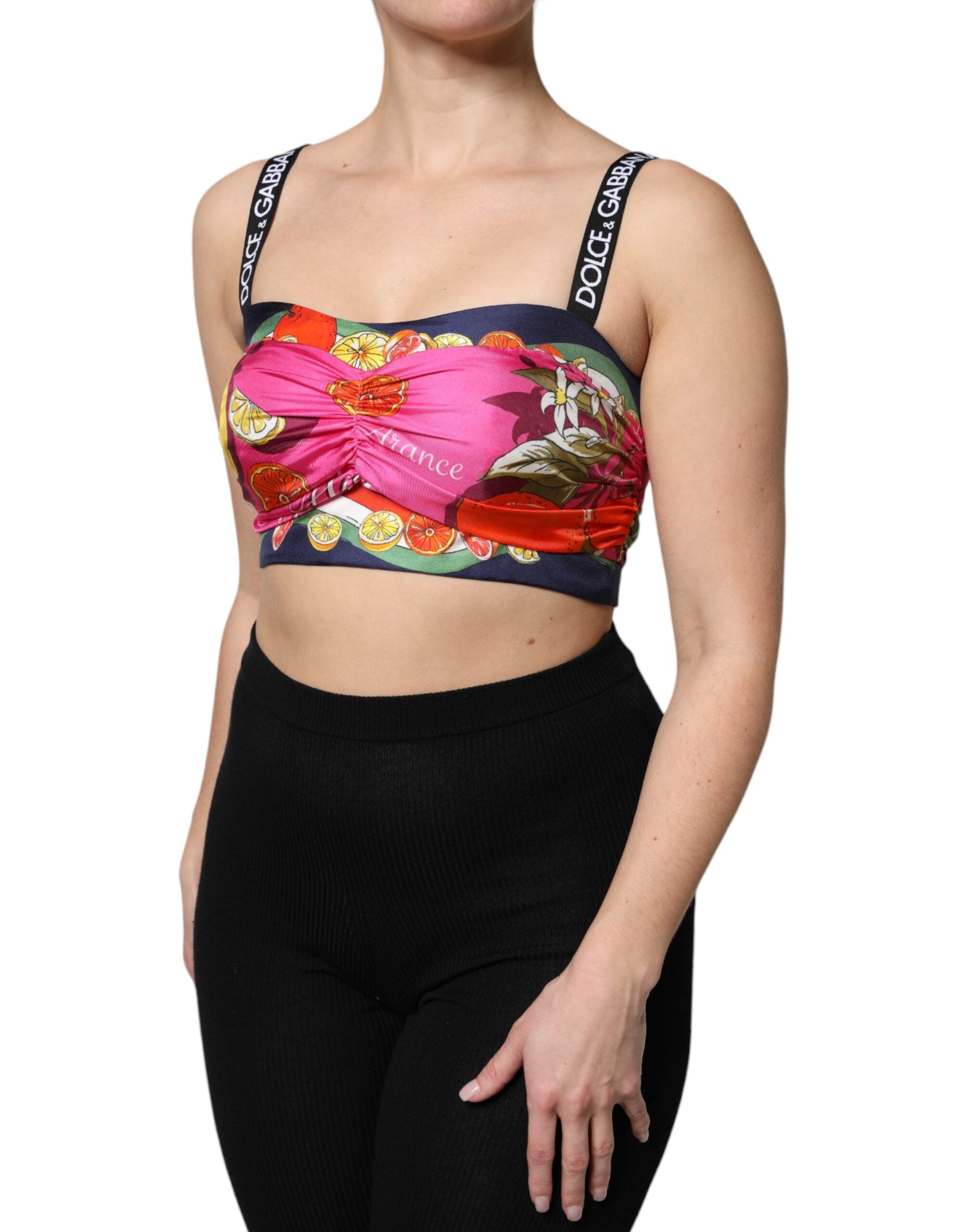 Dolce &amp; Gabbana Haut court bustier sans manches à fleurs multicolores