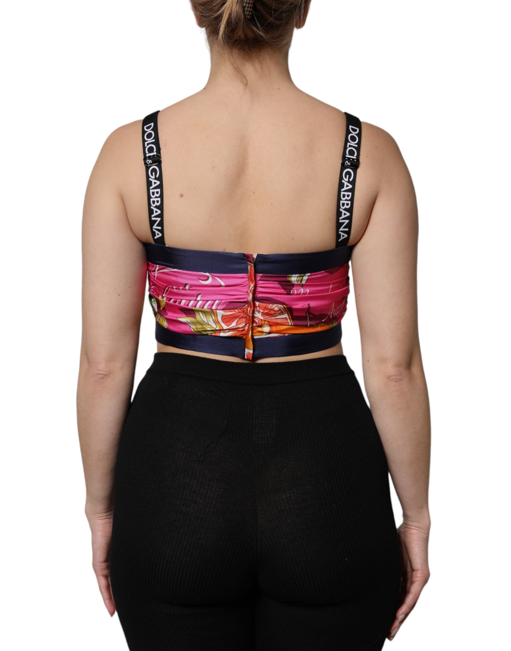 Dolce &amp; Gabbana Haut court bustier sans manches à fleurs multicolores