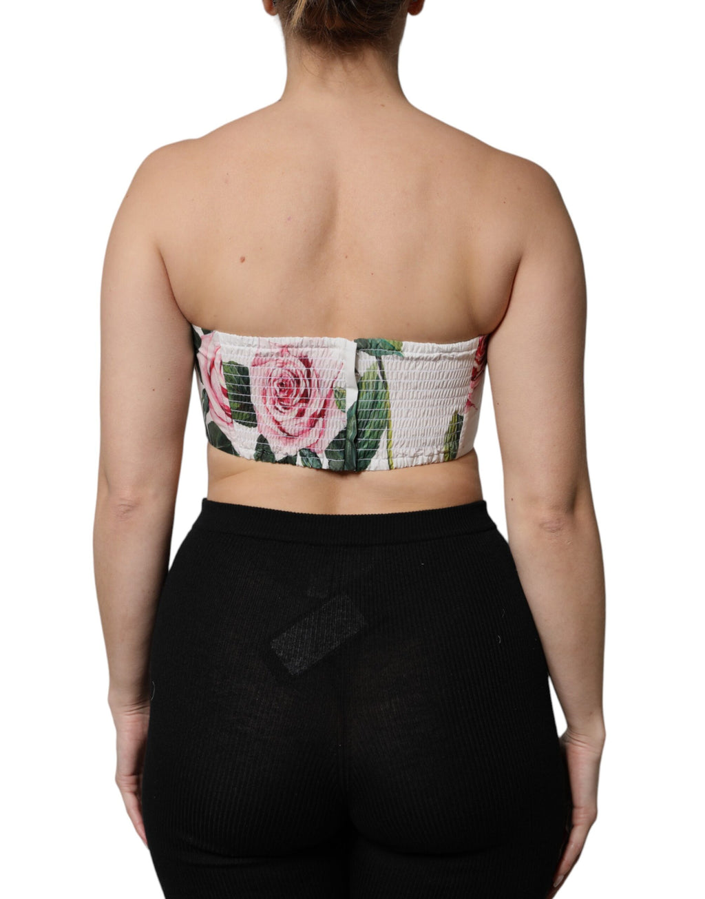Dolce &amp; Gabbana - Haut bustier court à imprimé floral blanc