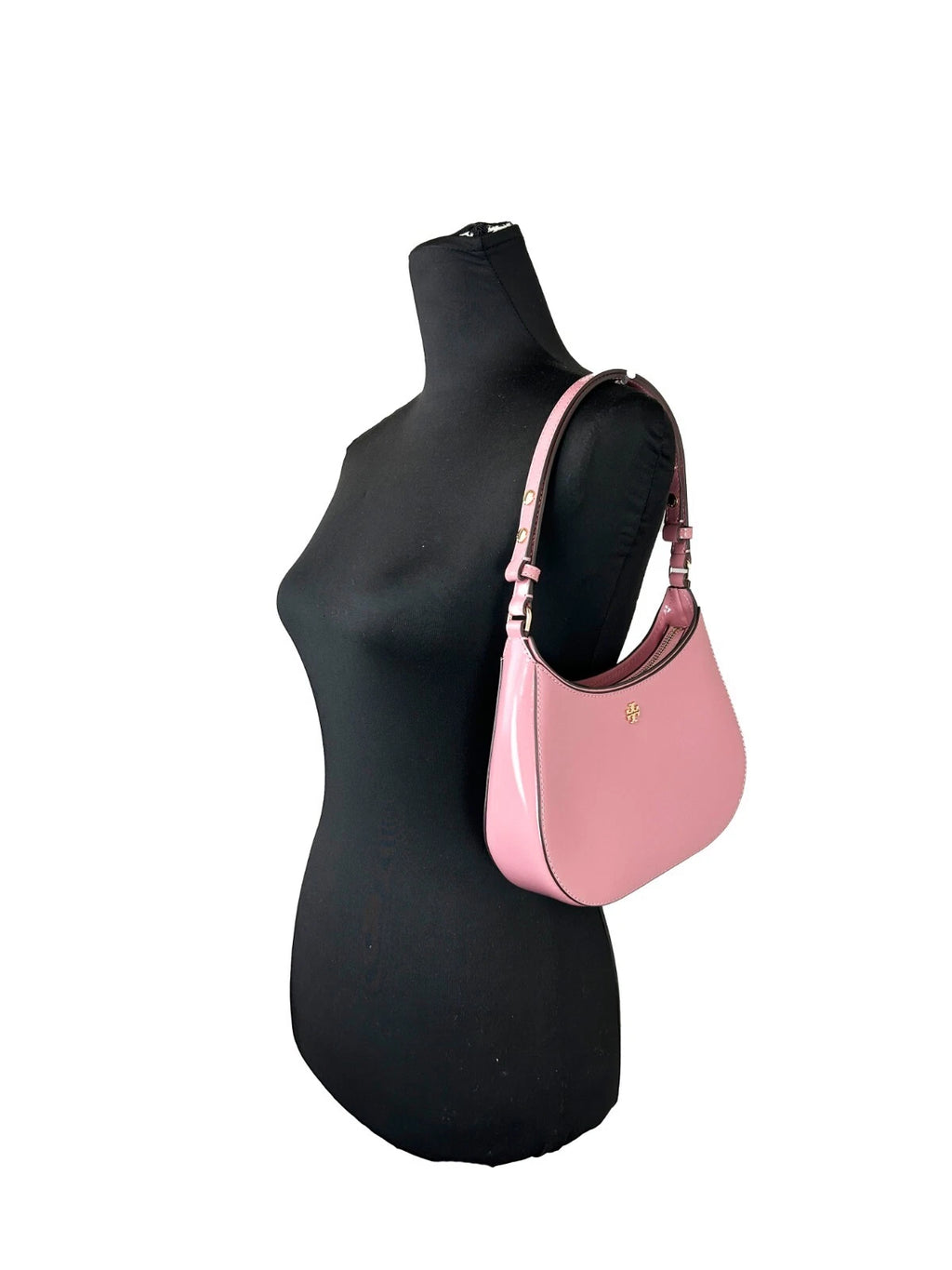 Tory Burch Patent Emerson Small Shoulder Bag Purse Pink