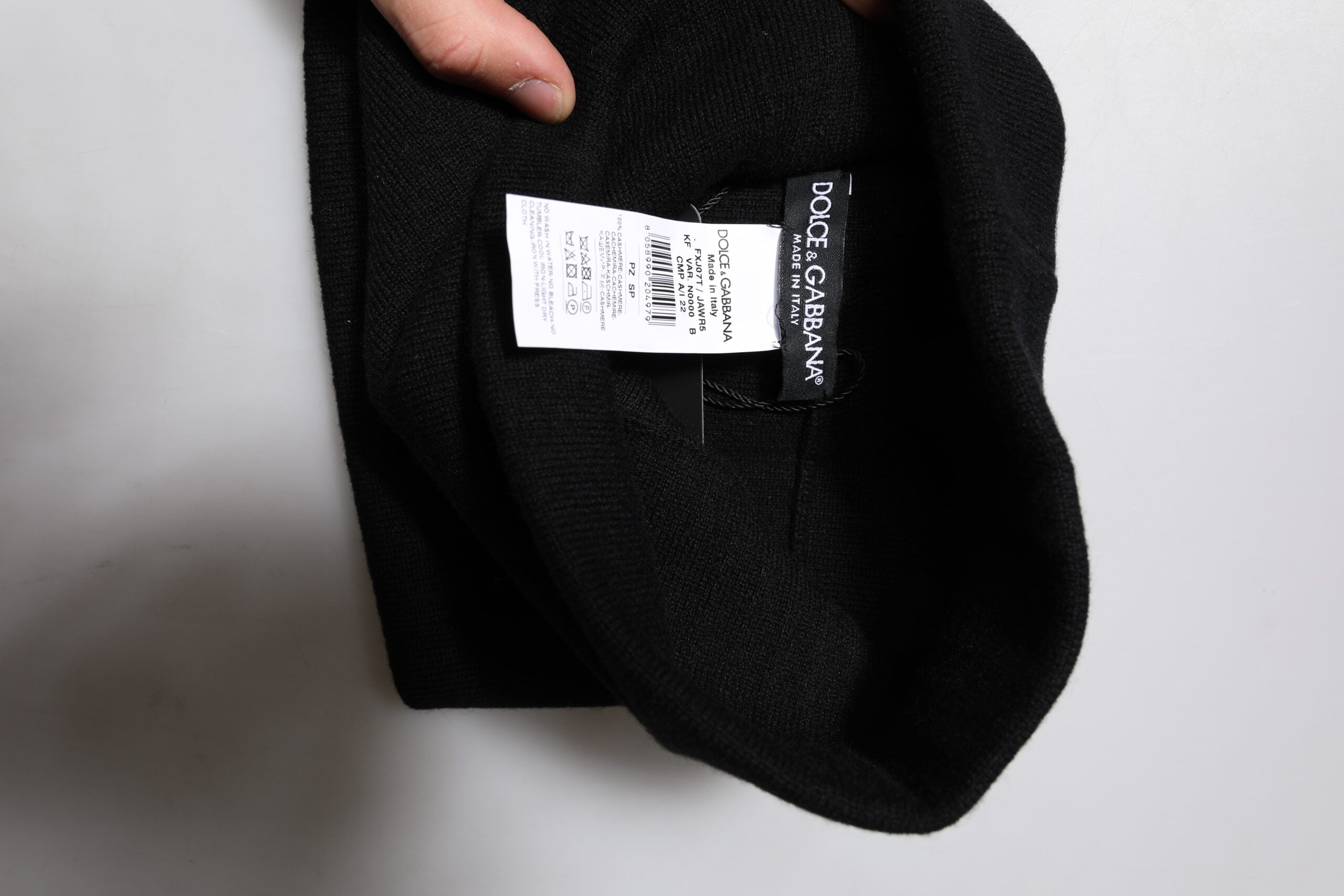 Foulard carré en cachemire noir Dolce &amp; Gabbana