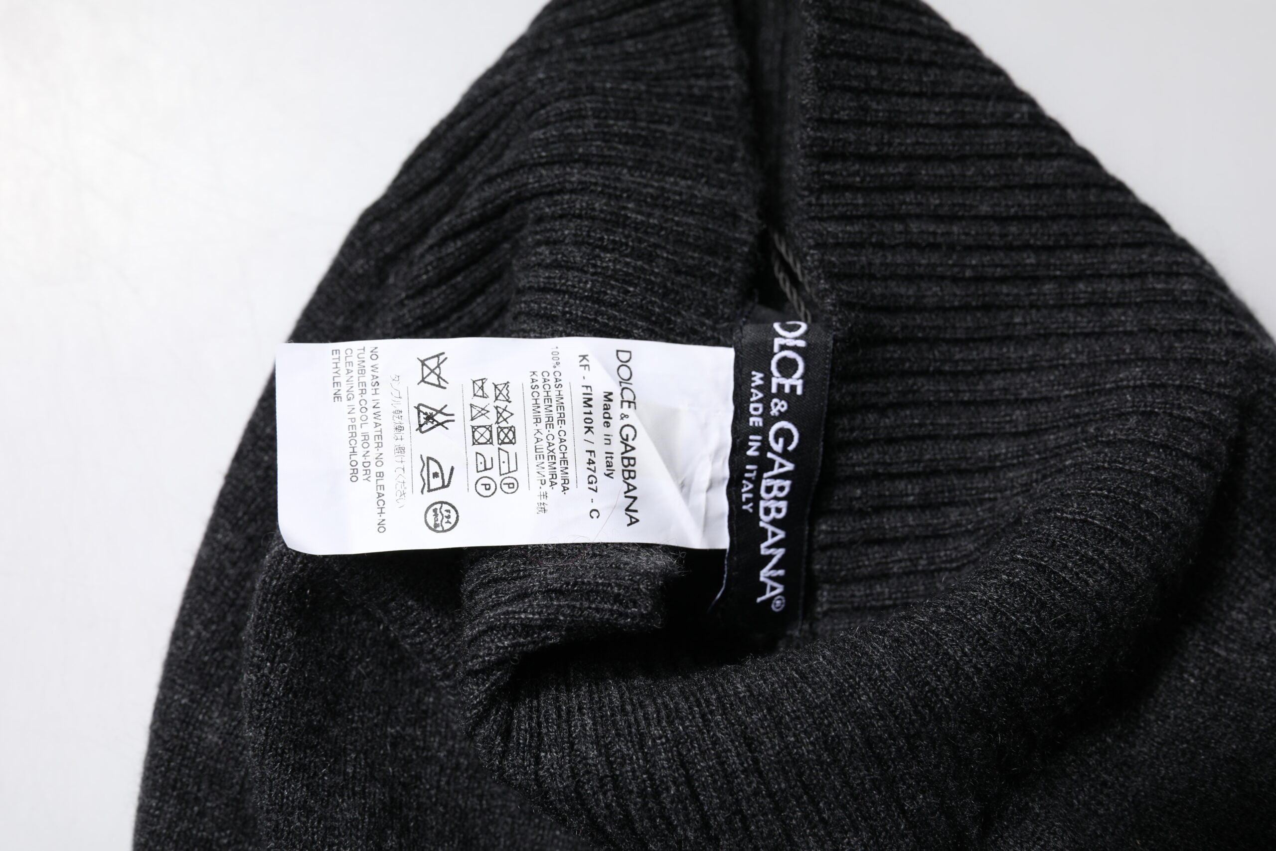 Foulard cache-cou en cachemire noir Dolce &amp; Gabbana