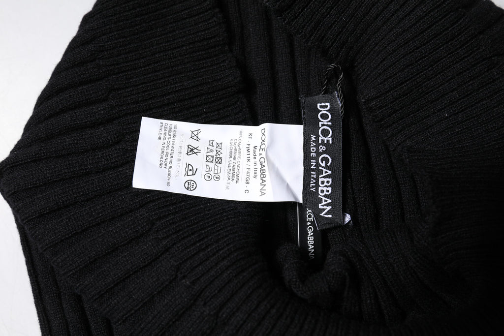 Foulard cache-cou en cachemire noir Dolce &amp; Gabbana