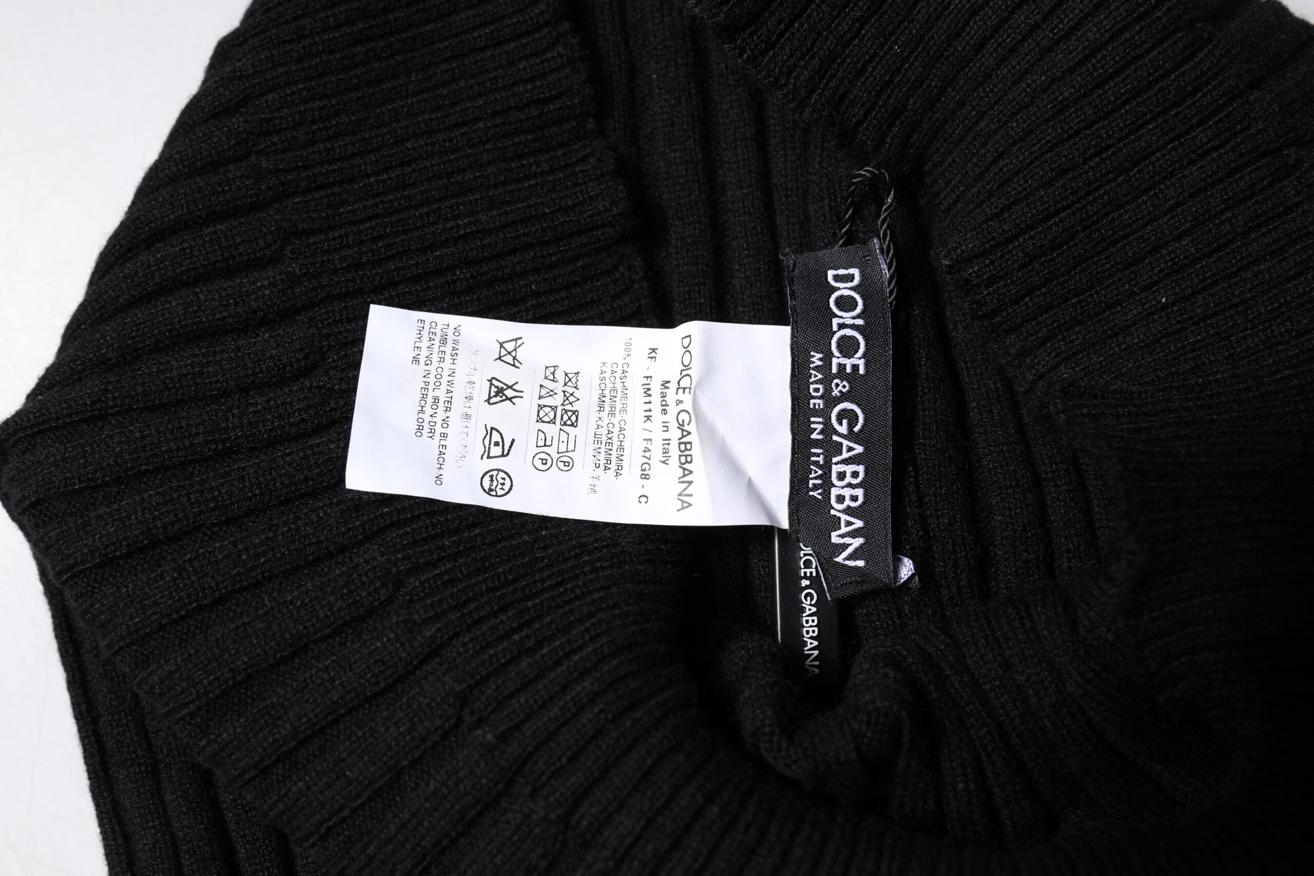 Foulard cache-cou en cachemire noir Dolce &amp; Gabbana