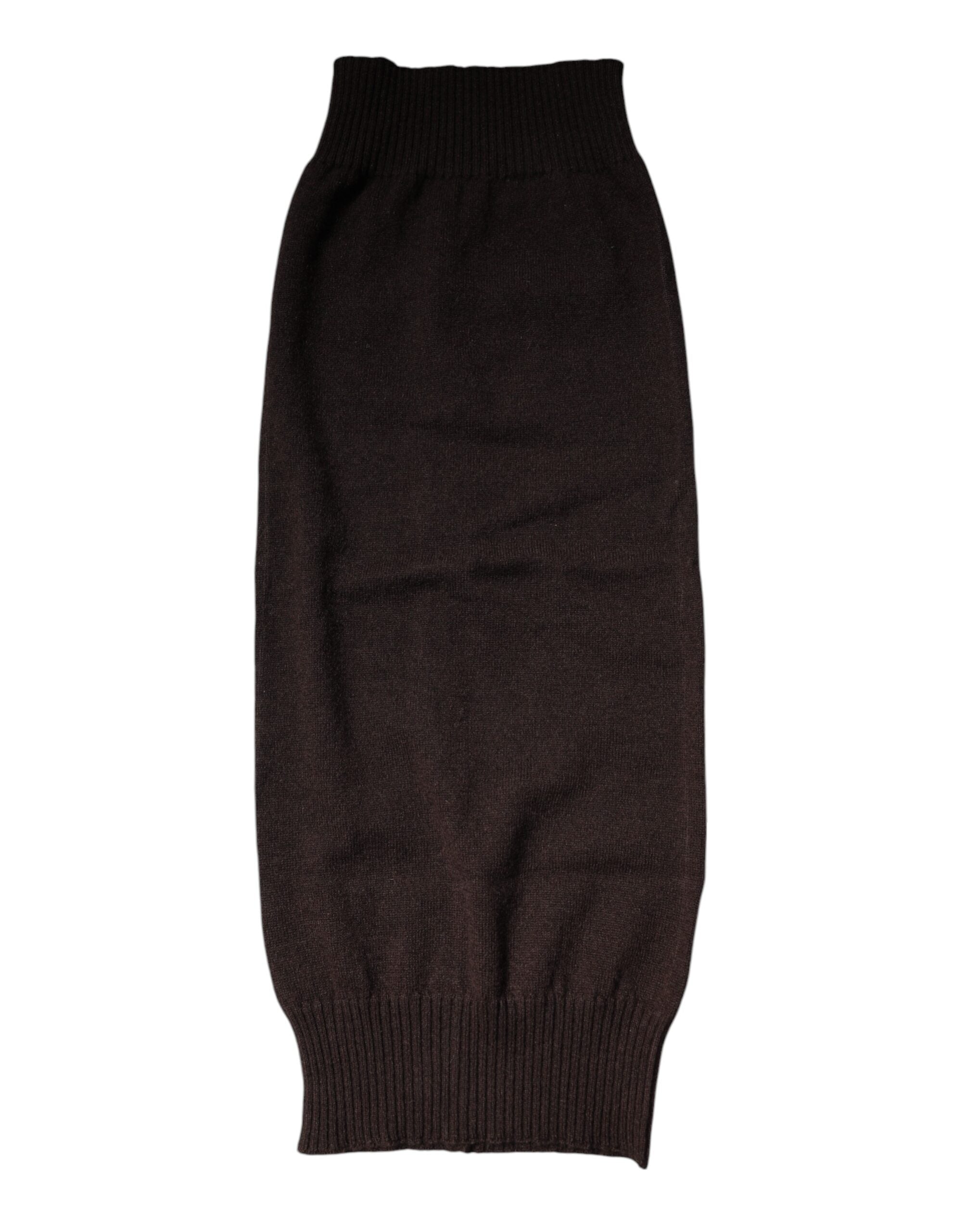 Foulard cache-cou en cachemire marron Dolce &amp; Gabbana