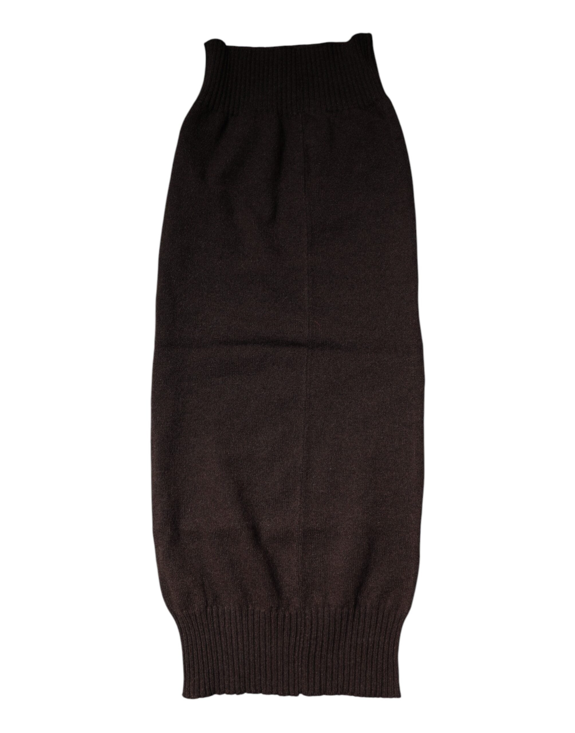 Foulard cache-cou en cachemire marron Dolce &amp; Gabbana