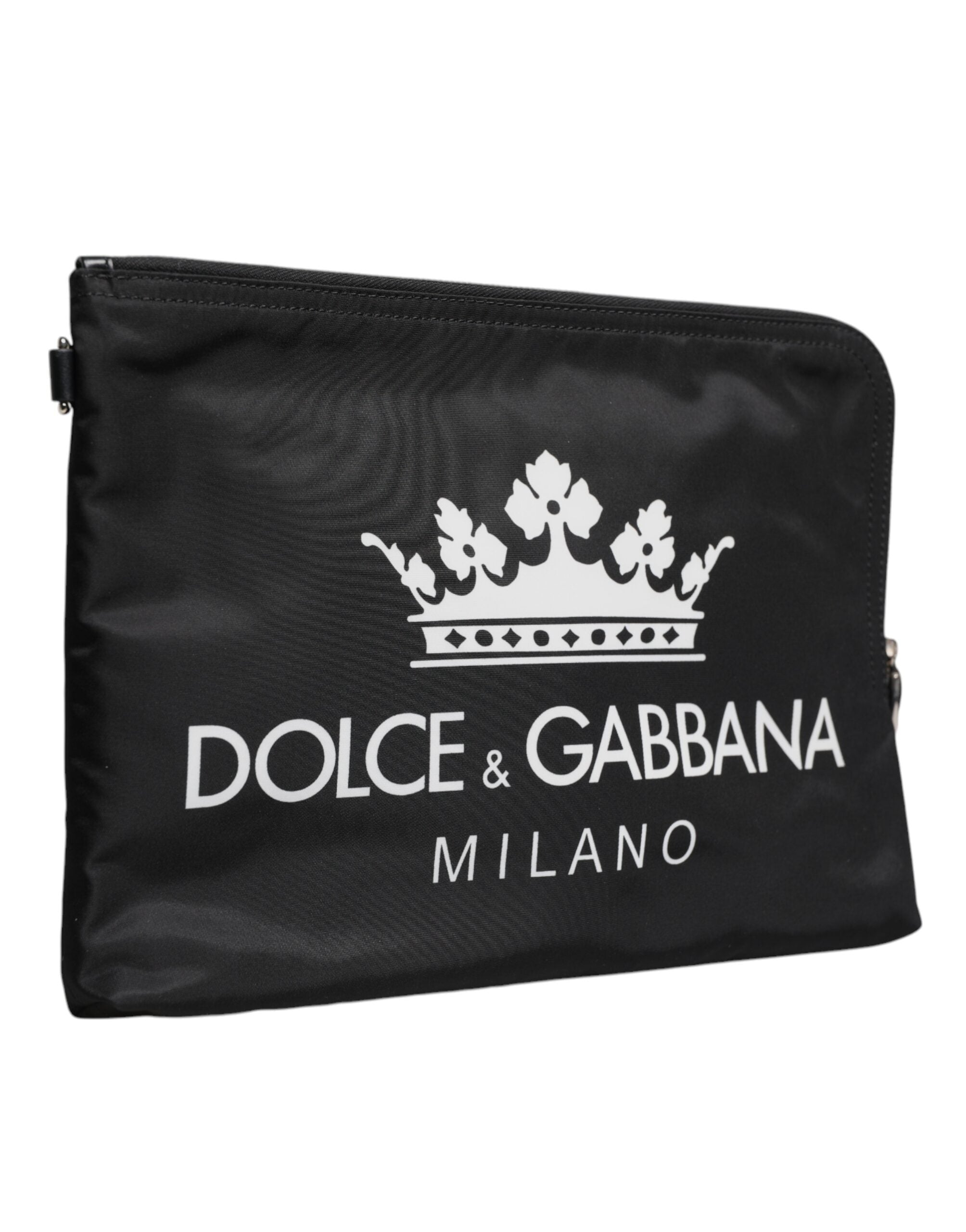 Pochette en nylon noir imprimé DG Milano Dolce &amp; Gabbana