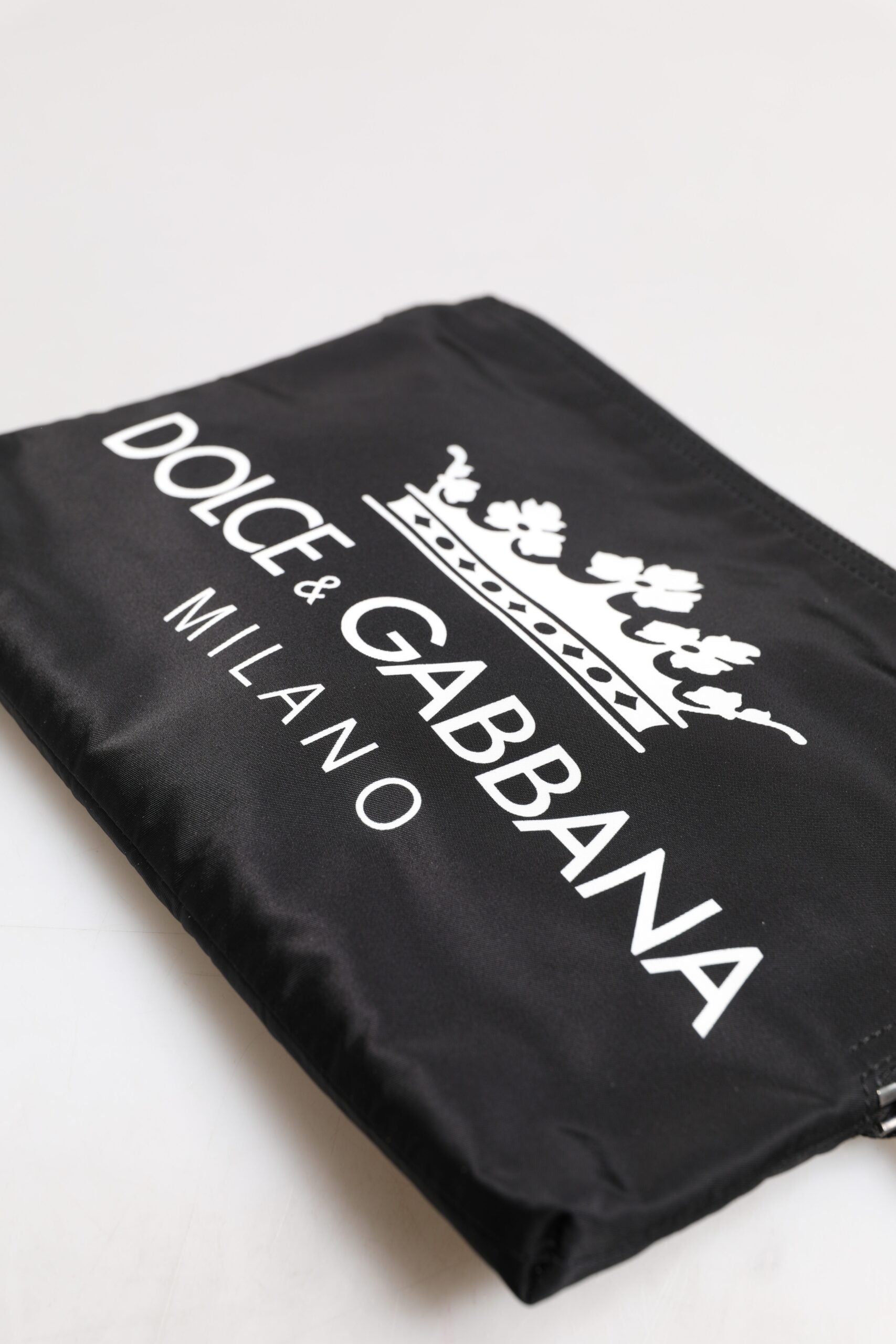 Pochette en nylon noir imprimé DG Milano Dolce &amp; Gabbana