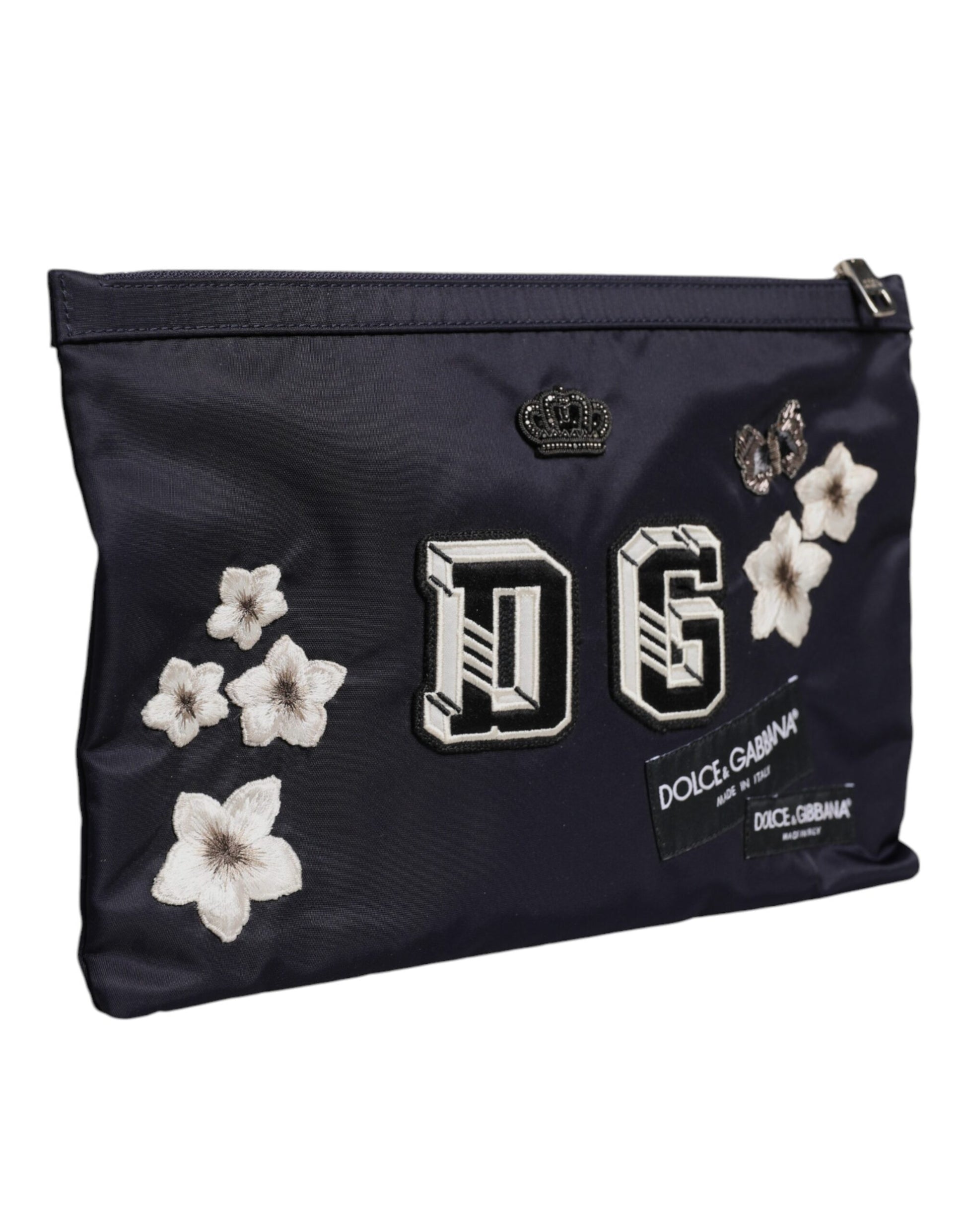 Dolce &amp; Gabbana – Blaue Clutch mit DG-Logo-Patch