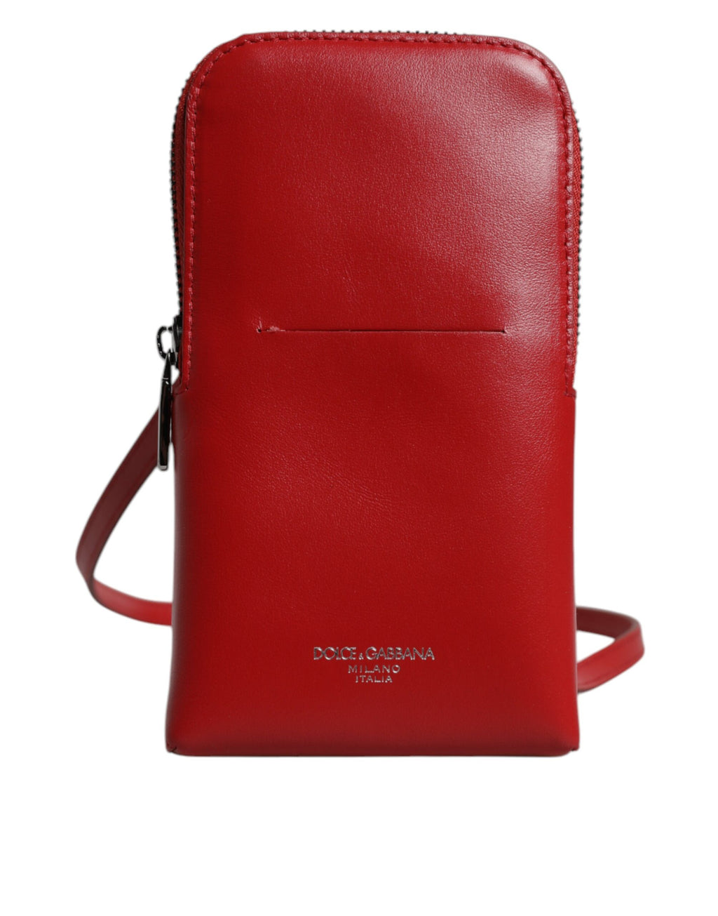 Sac à bandoulière en cuir rouge Dolce &amp; Gabbana pour téléphone
