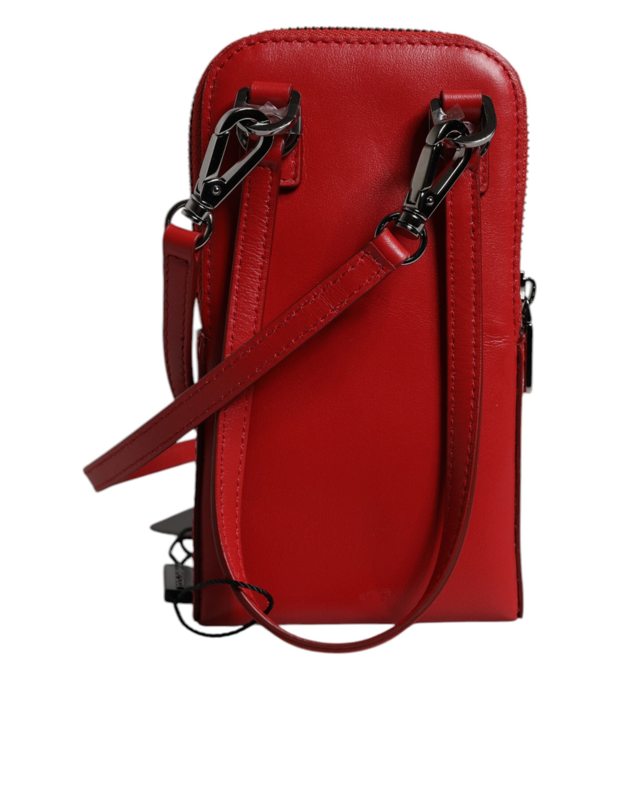 Sac à bandoulière en cuir rouge Dolce &amp; Gabbana pour téléphone