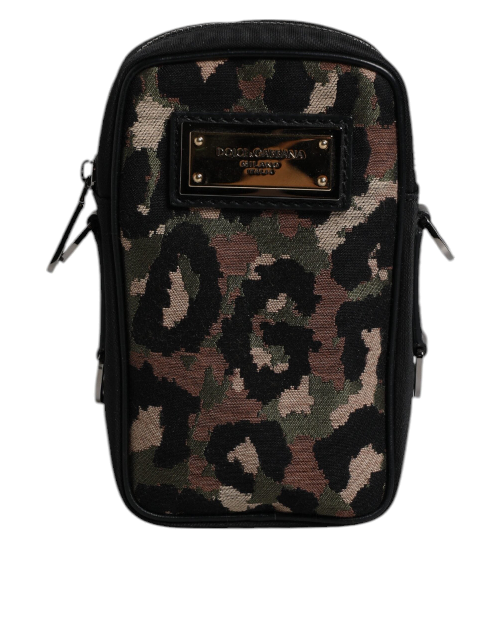 Sac à bandoulière Dolce &amp; Gabbana en jacquard léopard multicolore avec logo et plaque