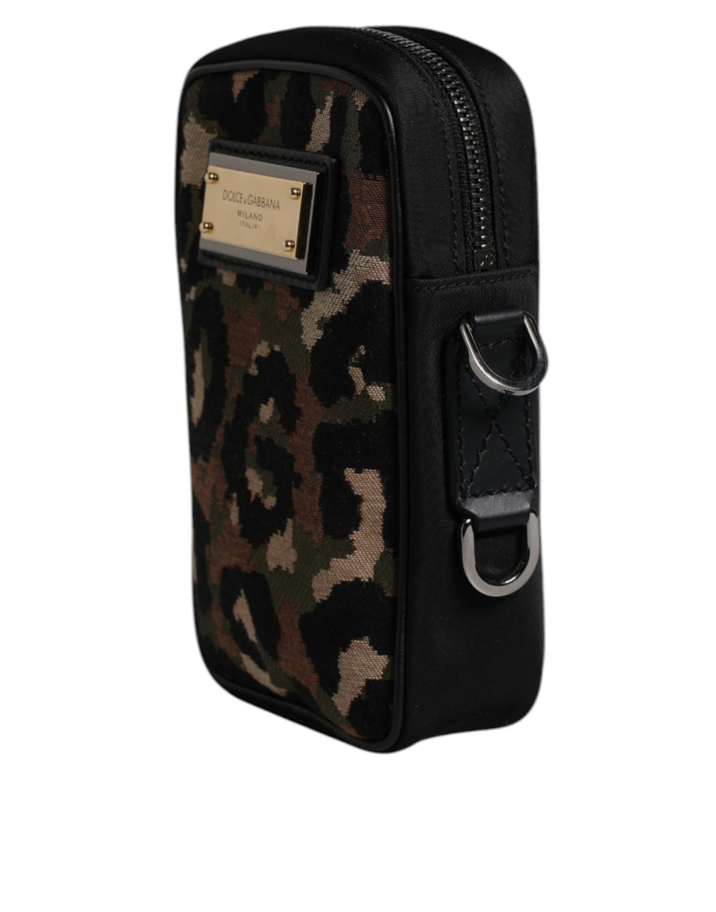 Sac à bandoulière Dolce &amp; Gabbana en jacquard léopard multicolore avec logo et plaque