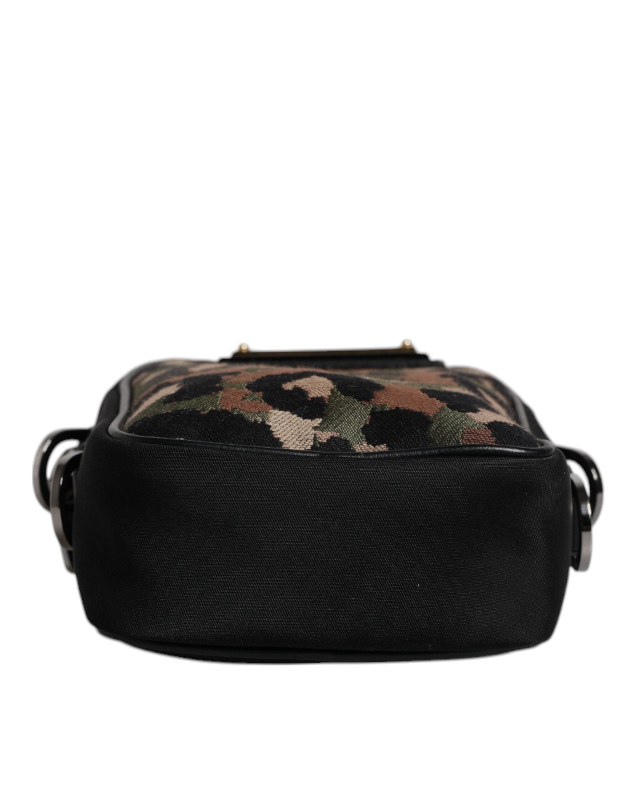 Sac à bandoulière Dolce &amp; Gabbana en jacquard léopard multicolore avec logo et plaque